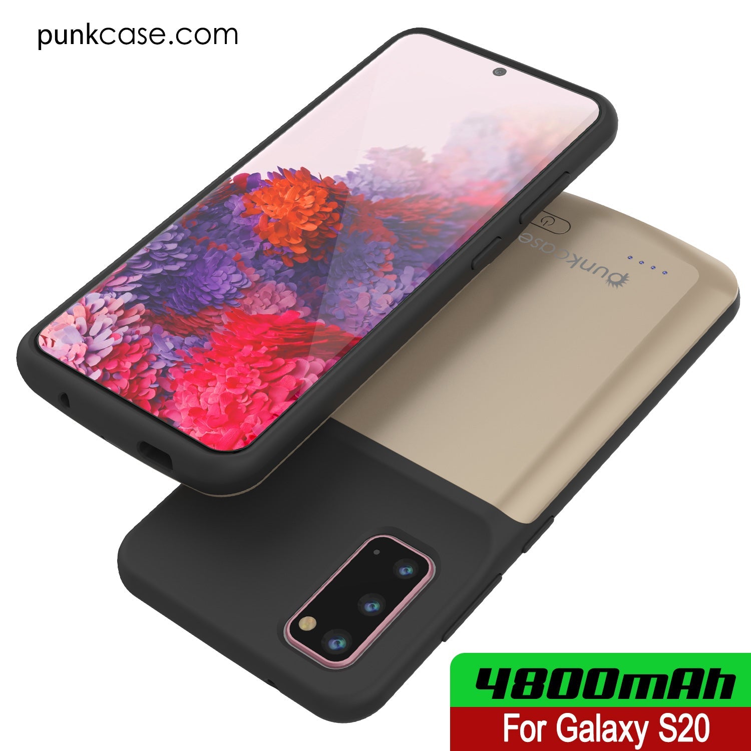 PunkJuice S20 Battery Case Gold - Fast Charging Power Juice Bank with 4800mAh