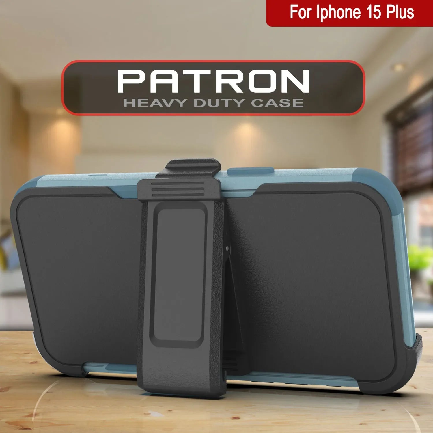 Punkcase for iPhone 15 Plus Belt Clip Multilayer Holster Case [Patron Series] [Mint]