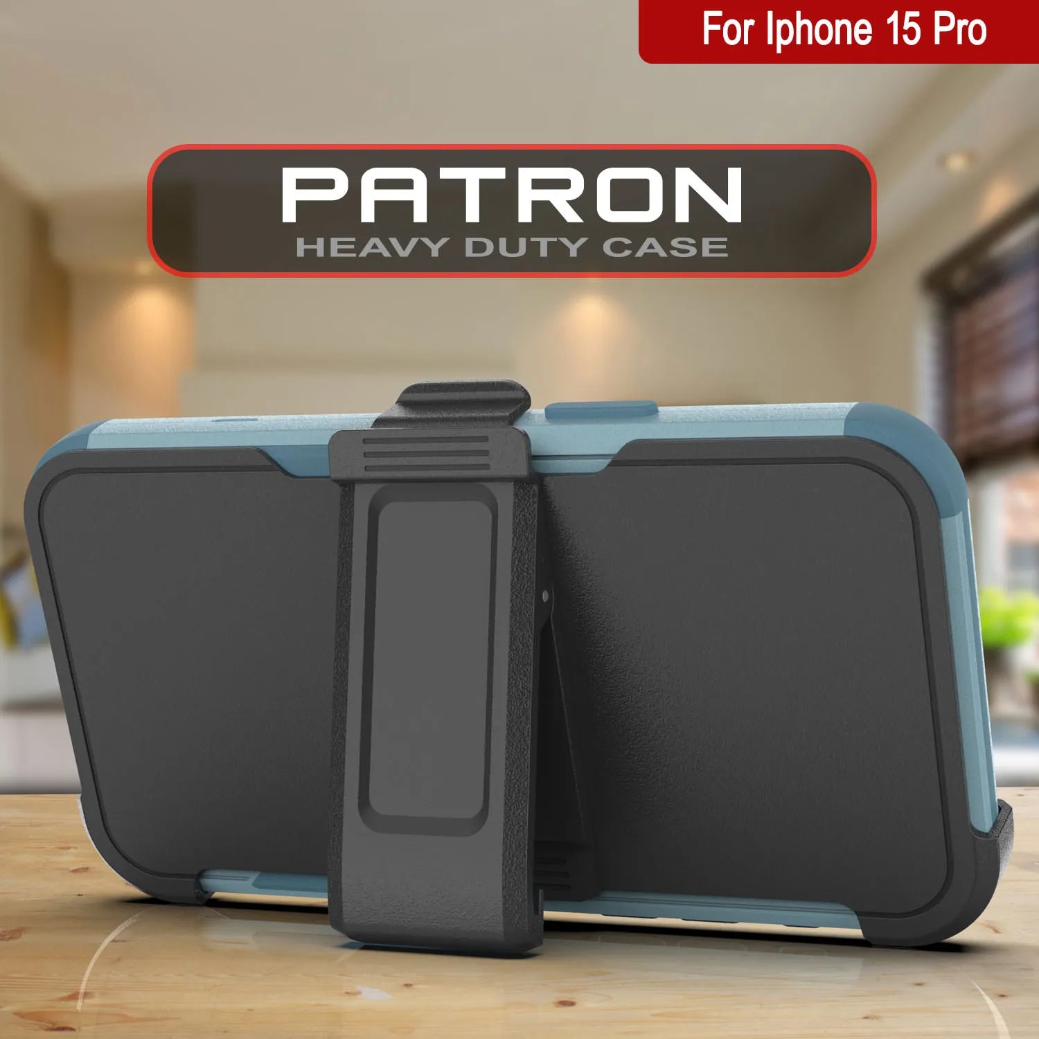 Punkcase for iPhone 15 Pro Belt Clip Multilayer Holster Case [Patron Series] [Mint]