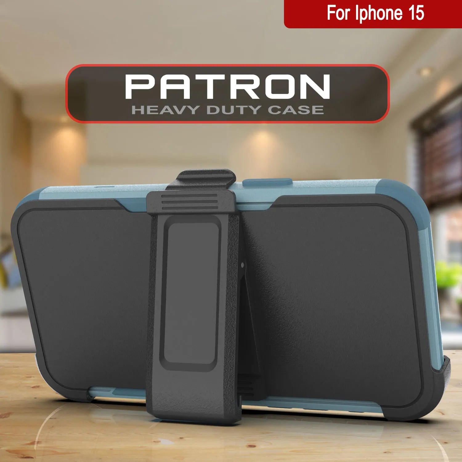 Punkcase for iPhone 15 Belt Clip Multilayer Holster Case [Patron Series] [Mint]