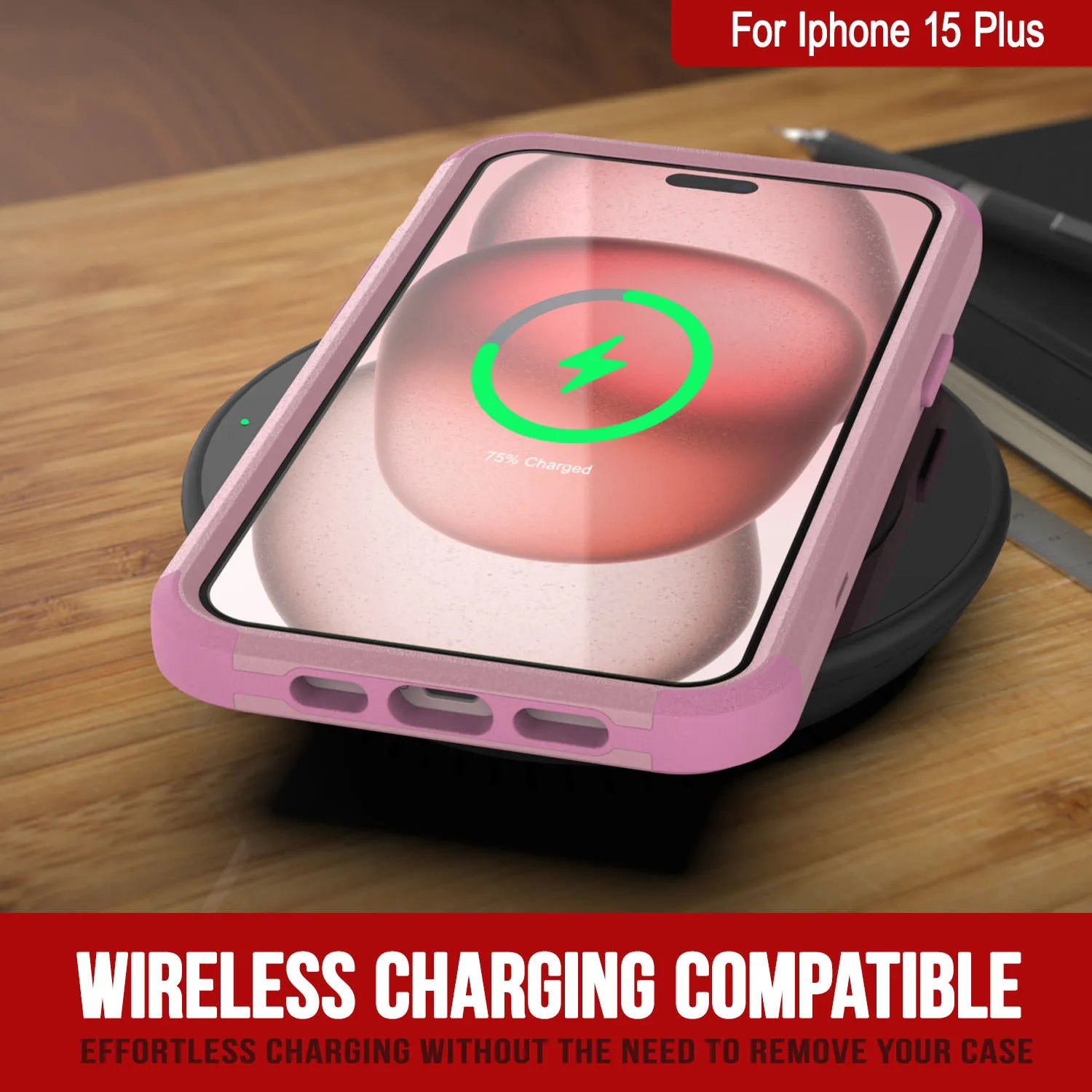 Punkcase for iPhone 15 Plus Belt Clip Multilayer Holster Case [Patron Series] [Pink]