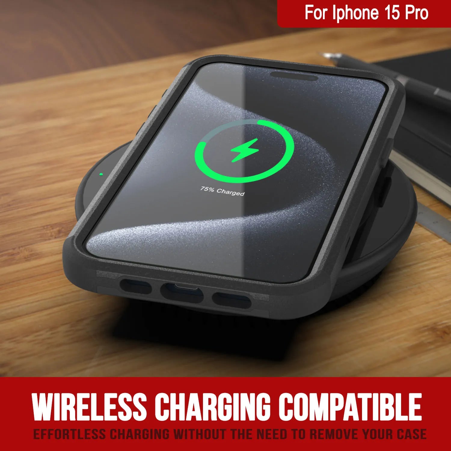 Punkcase for iPhone 15 Pro Belt Clip Multilayer Holster Case [Patron Series] [Black]