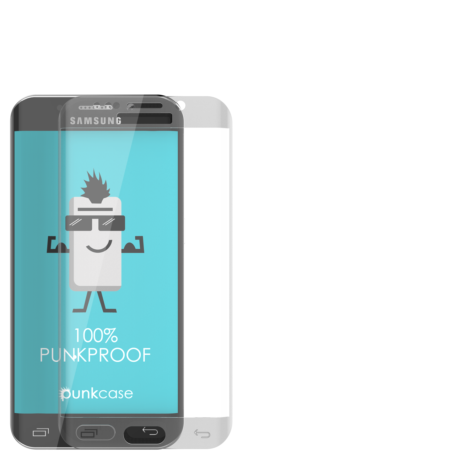 Galaxy S6 Edge Plus Silver Punkcase Glass SHIELD Tempered Glass Screen Protector 0.33mm Thick 9H