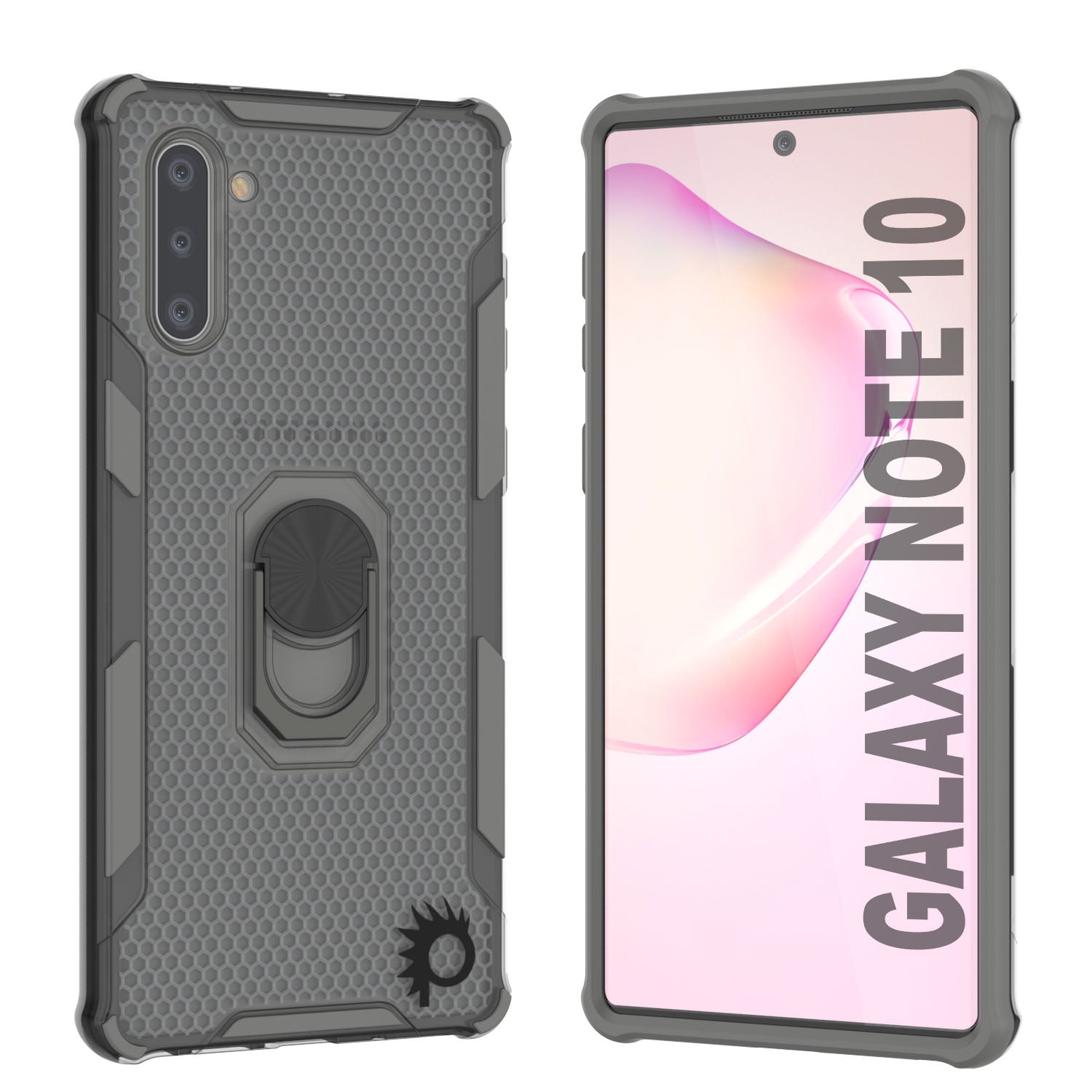 Punkcase Galaxy Note 10 Case [Magnetix 2.0 Series] Clear Protective TPU Cover W/Kickstand [Red]