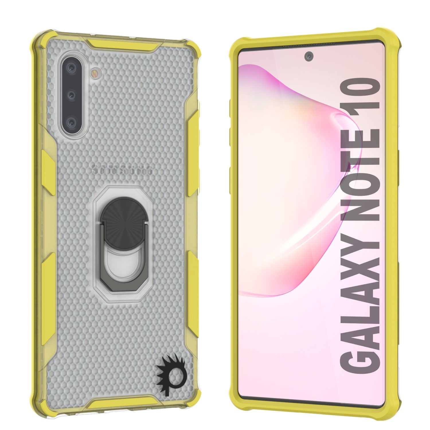 Punkcase Galaxy Note 10 Case [Magnetix 2.0 Series] Clear Protective TPU Cover W/Kickstand [Red]