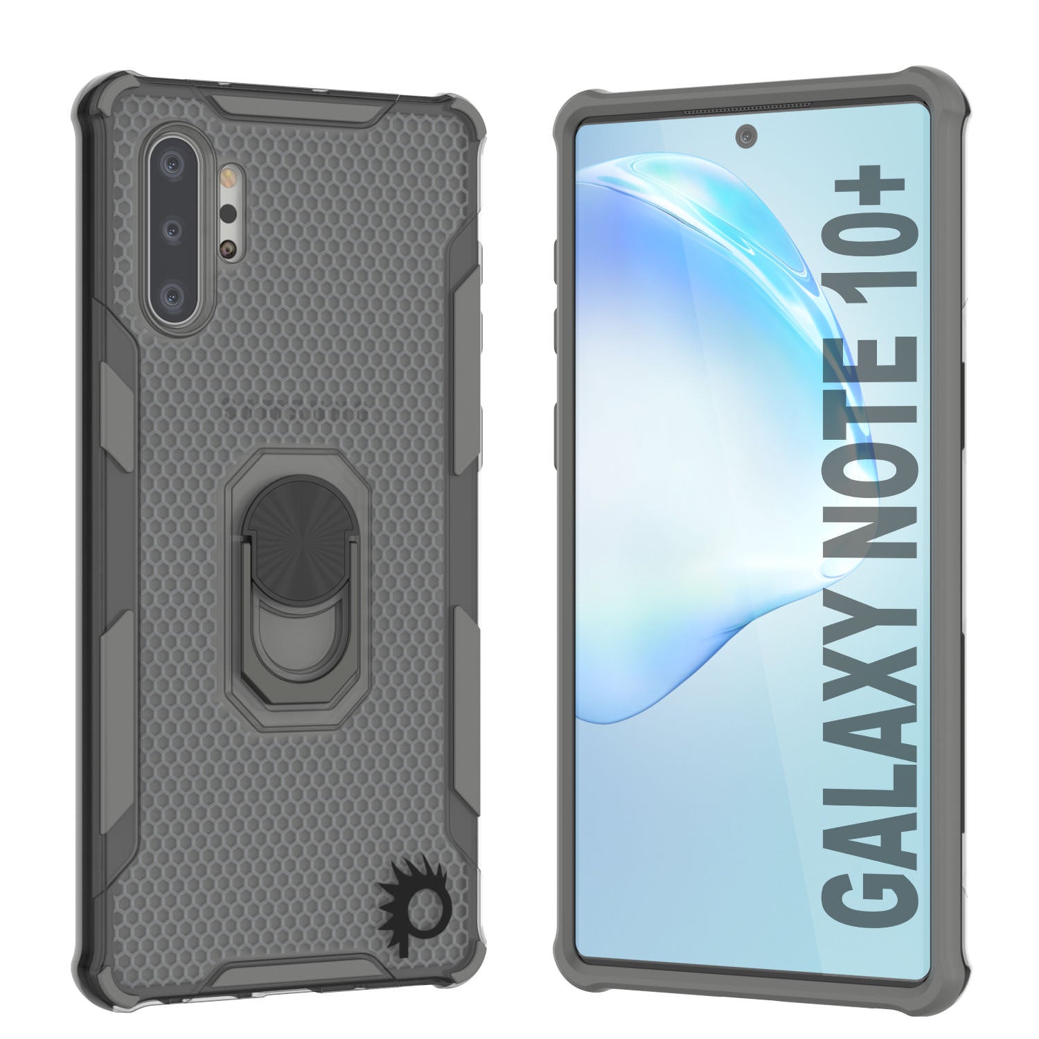 Punkcase Galaxy Note 10 Plus Case [Magnetix 2.0 Series] Clear Protective TPU Cover W/Kickstand [Black]