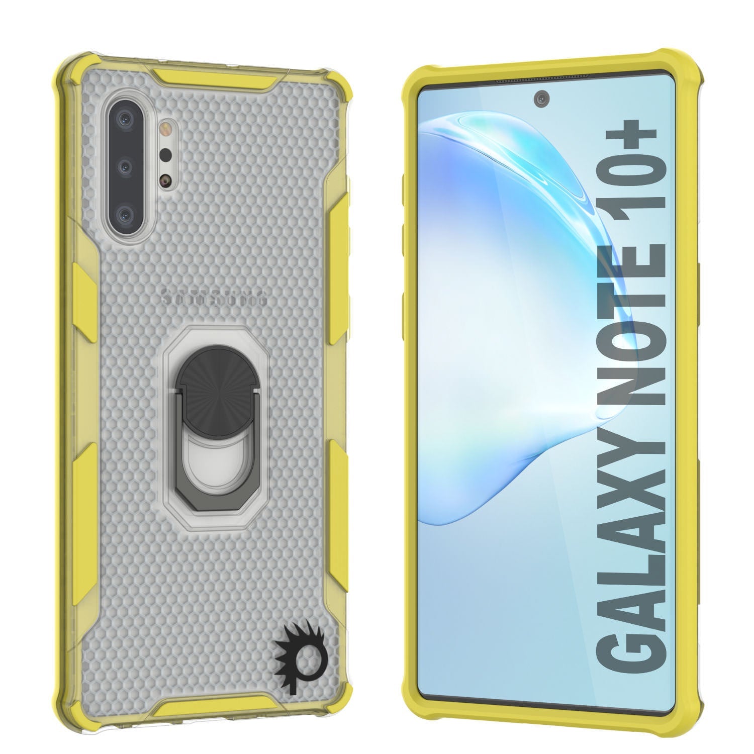 Punkcase Galaxy Note 10 Plus Case [Magnetix 2.0 Series] Clear Protective TPU Cover W/Kickstand [Black]