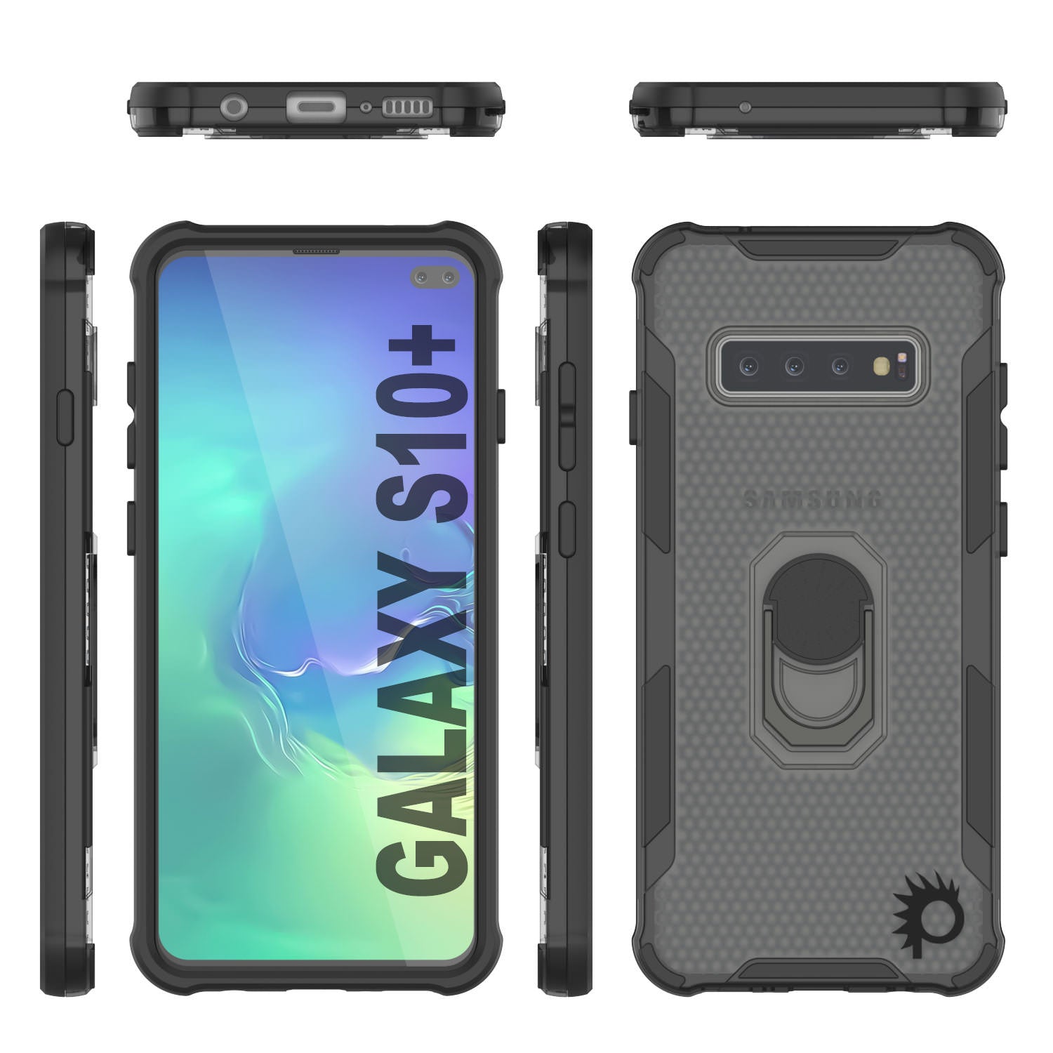 Punkcase Galaxy Note 10 Case [Magnetix 2.0 Series] Clear Protective TPU Cover W/Kickstand [Grey]