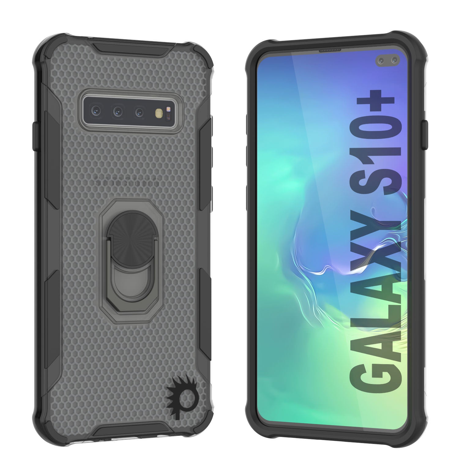 Punkcase Galaxy S10 Plus Case [Magnetix 2.0 Series] Clear Protective TPU Cover W/Kickstand [Red]