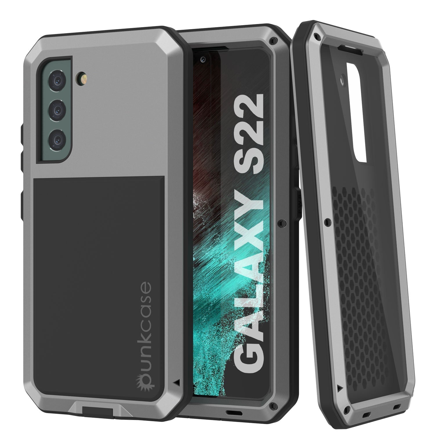 Galaxy S22 Metal Case, Heavy Duty Military Grade Rugged Armor Cover [Black]