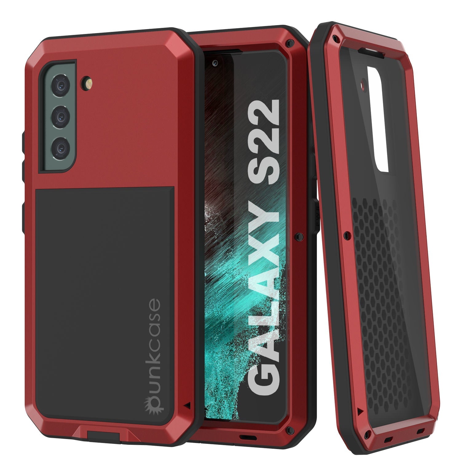 Galaxy S22 Metal Case, Heavy Duty Military Grade Rugged Armor Cover [Neon]