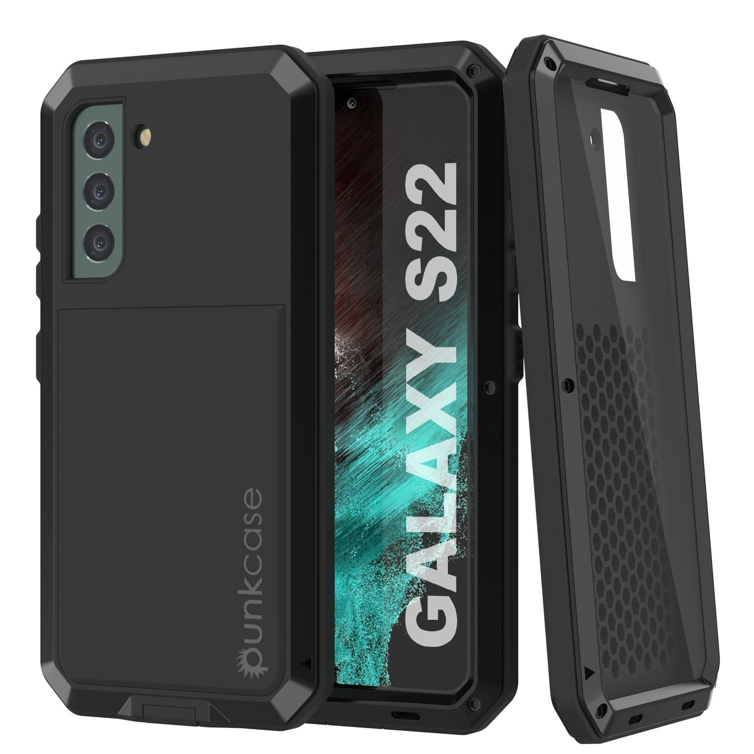 Galaxy S22 Metal Case, Heavy Duty Military Grade Rugged Armor Cover [White]