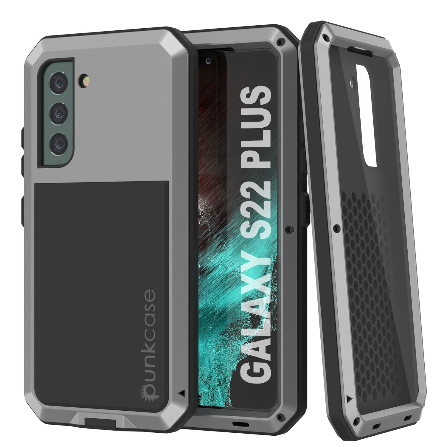 Galaxy S22+ Plus Metal Case, Heavy Duty Military Grade Rugged Armor Cover [White]
