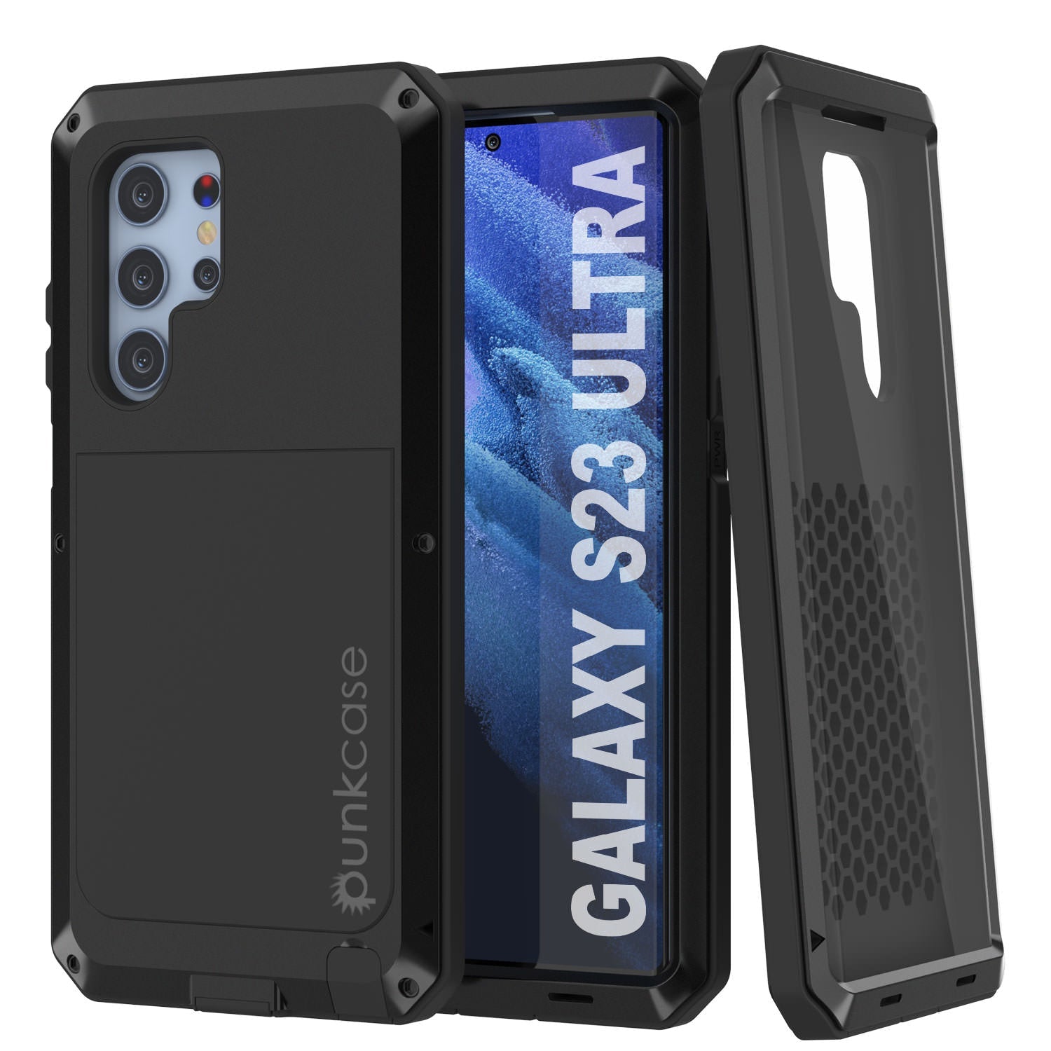 Galaxy S23 Ultra Metal Case, Heavy Duty Military Grade Armor Cover [shock proof] Full Body Hard [Red]