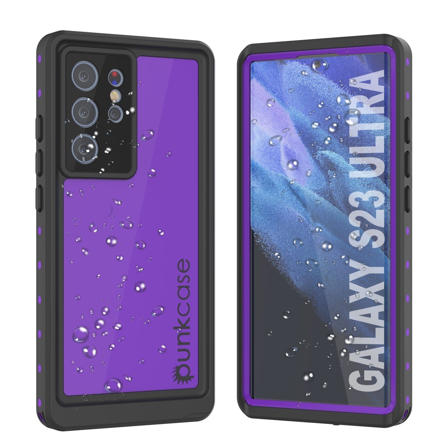 Galaxy S23 Ultra Waterproof Case PunkCase StudStar Black Thin 6.6ft Underwater IP68 Shock/Snow Proof