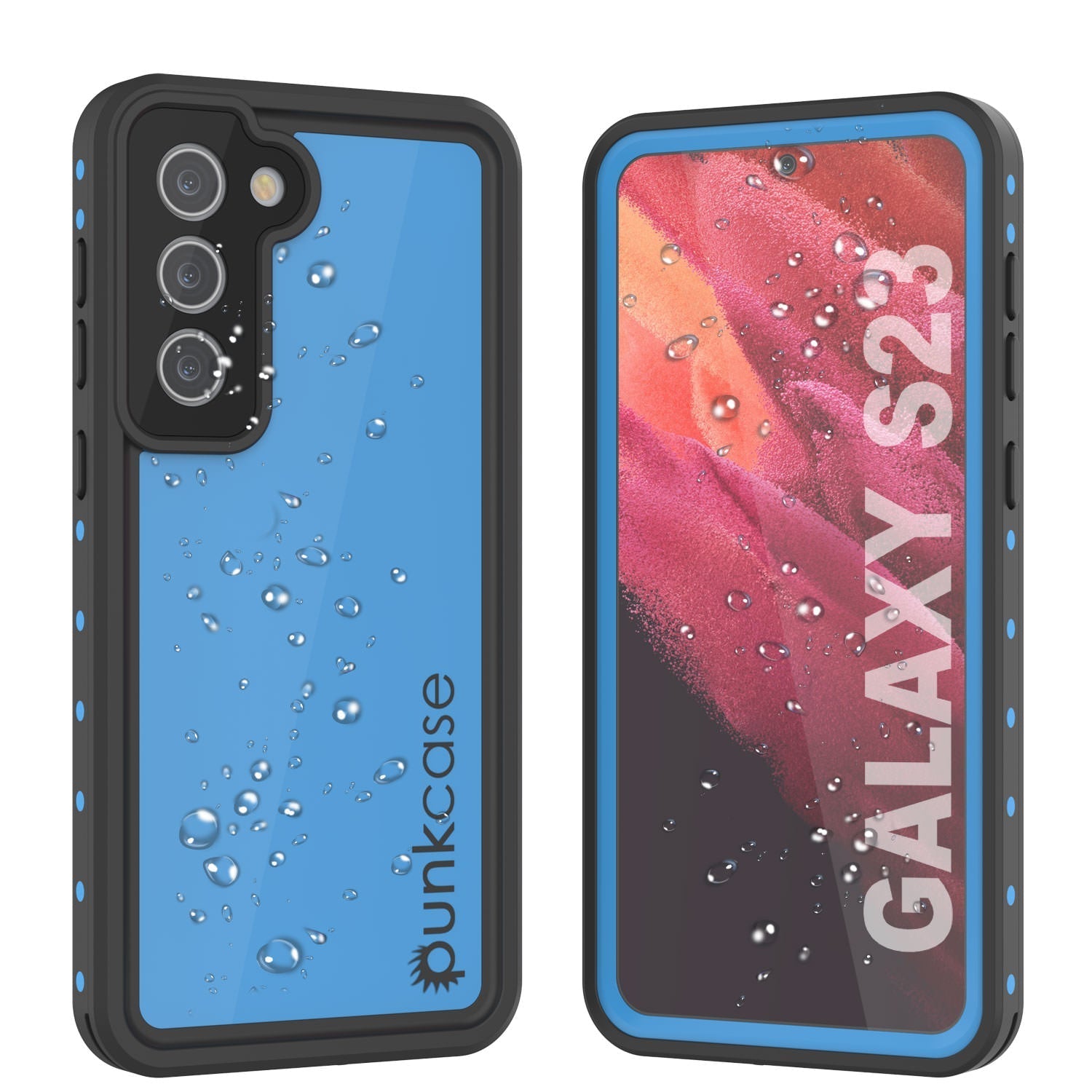 Galaxy S23 Waterproof Case PunkCase StudStar Red Thin 6.6ft Underwater IP68 Shock/Snow Proof