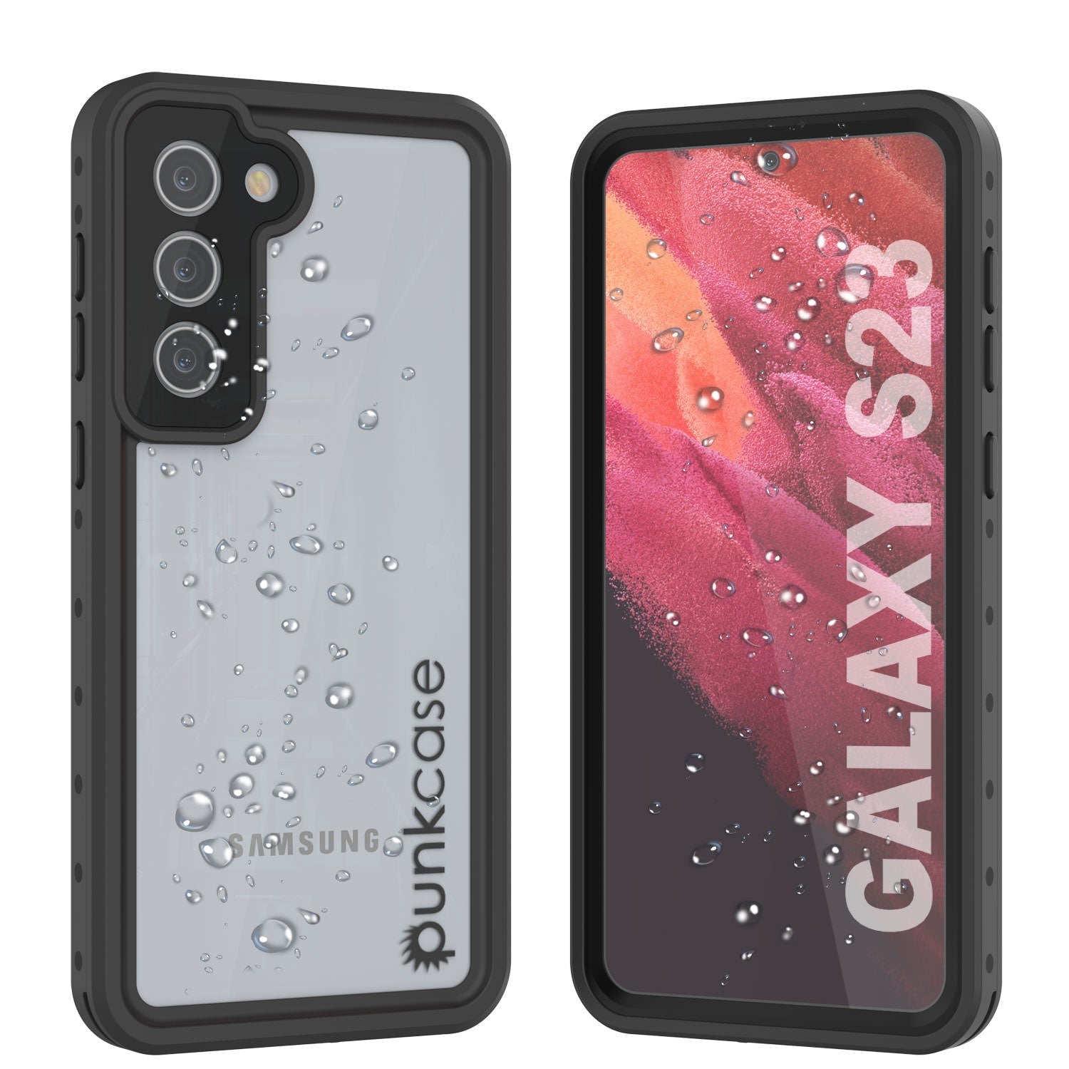 Galaxy S23 Waterproof Case PunkCase StudStar Red Thin 6.6ft Underwater IP68 Shock/Snow Proof
