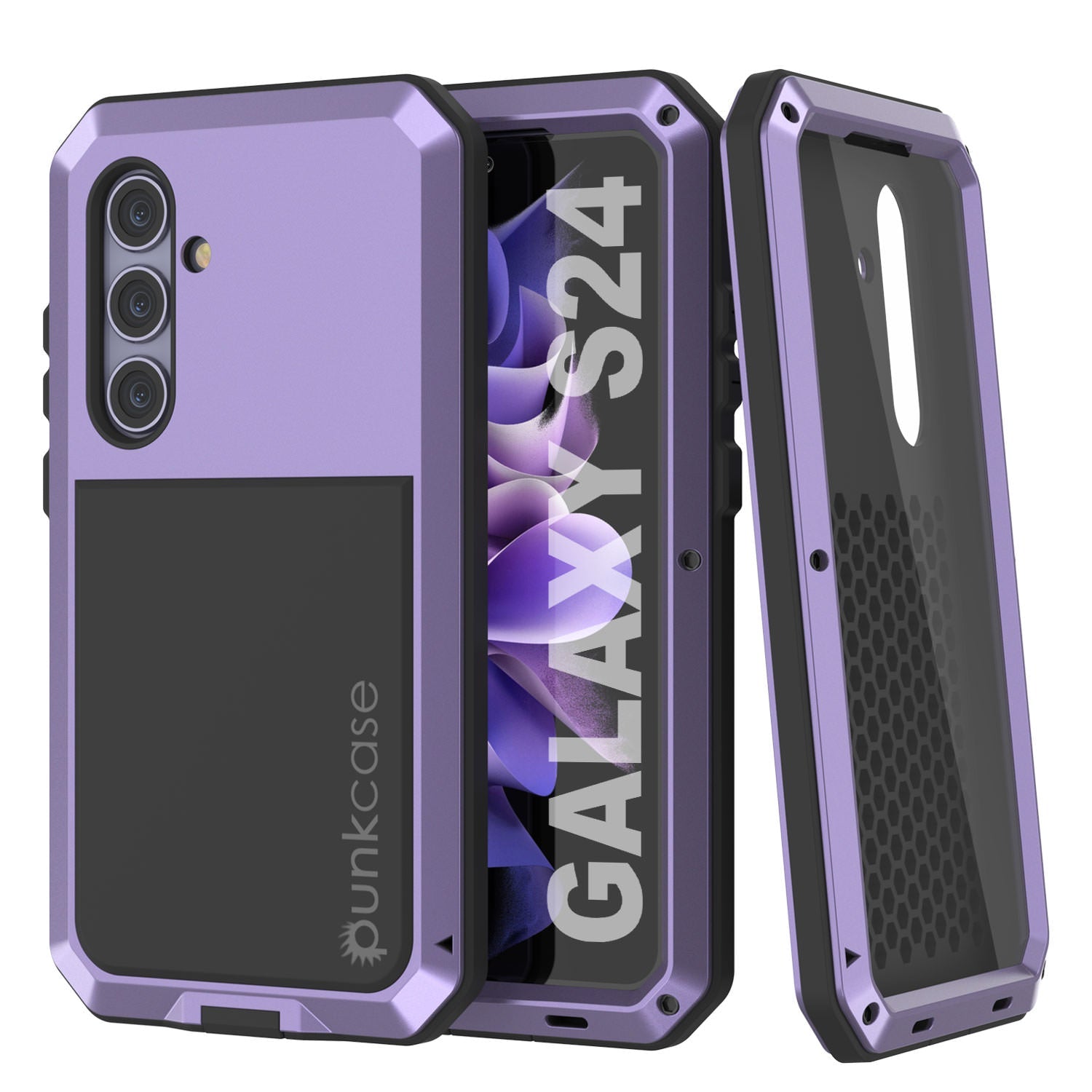 Galaxy S24 Metal Case, Heavy Duty Military Grade Armor Cover [shock proof] Full Body Hard [Red]