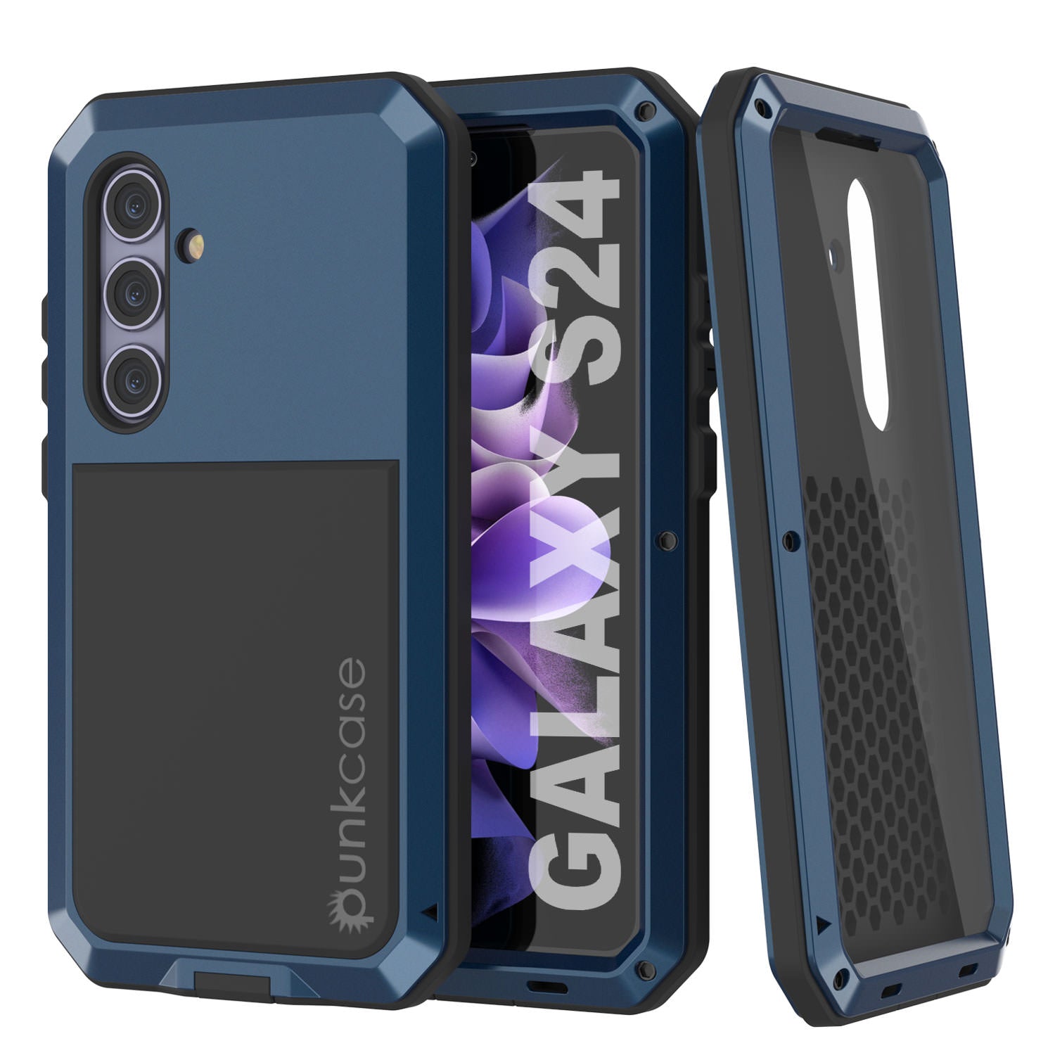 Galaxy S24 Metal Case, Heavy Duty Military Grade Armor Cover [shock proof] Full Body Hard [Silver]