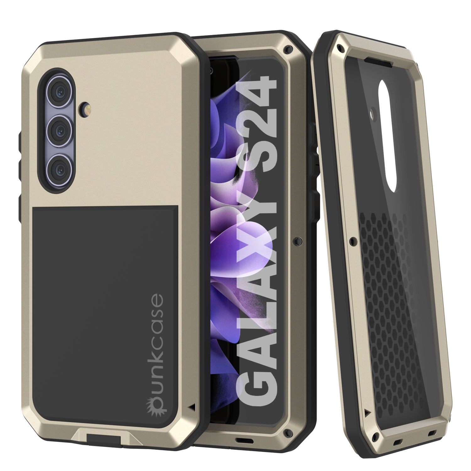 Galaxy S24 Metal Case, Heavy Duty Military Grade Armor Cover [shock proof] Full Body Hard [Blue]