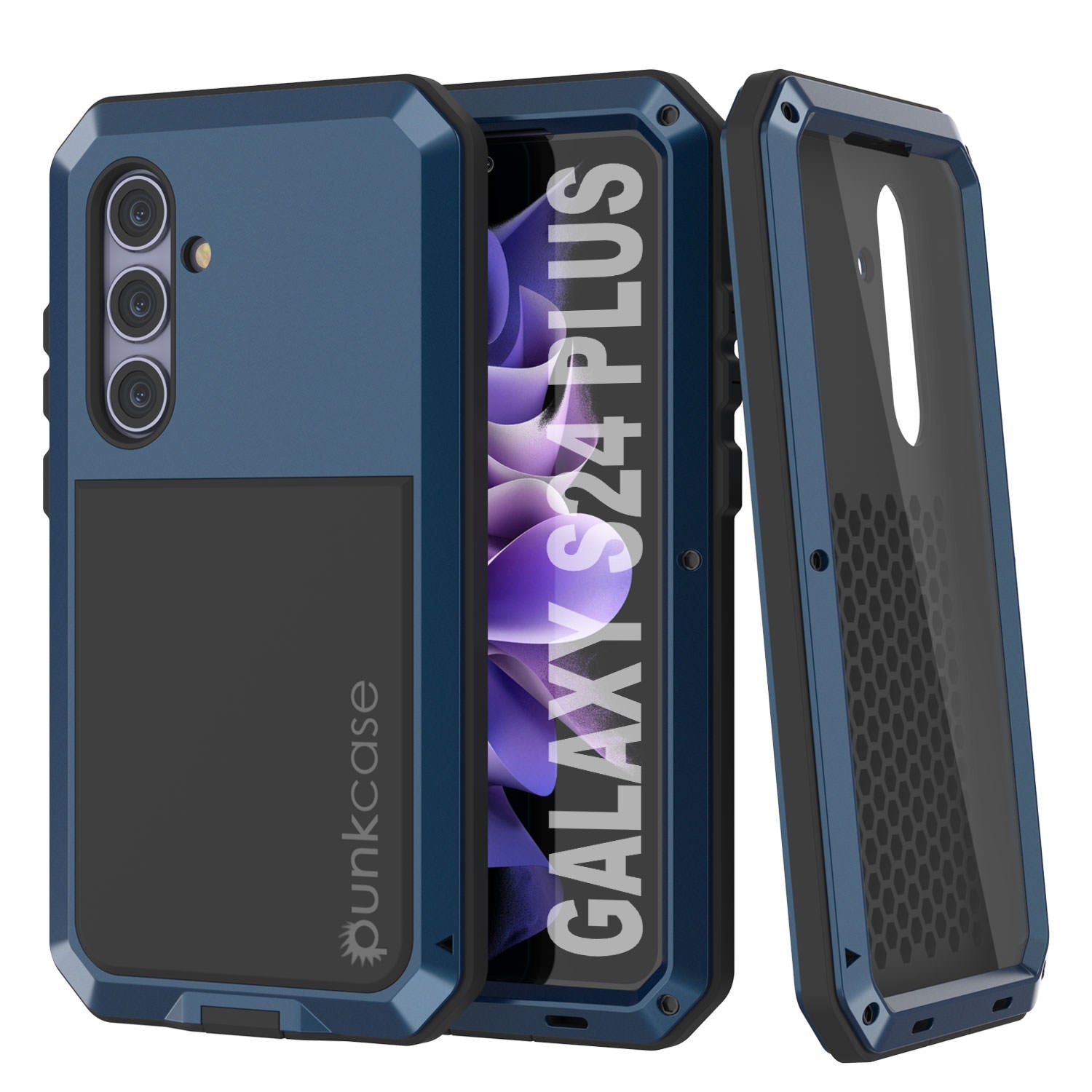 Galaxy S24 Plus Metal Case, Heavy Duty Military Grade Armor Cover [shock proof] Full Body Hard [White]