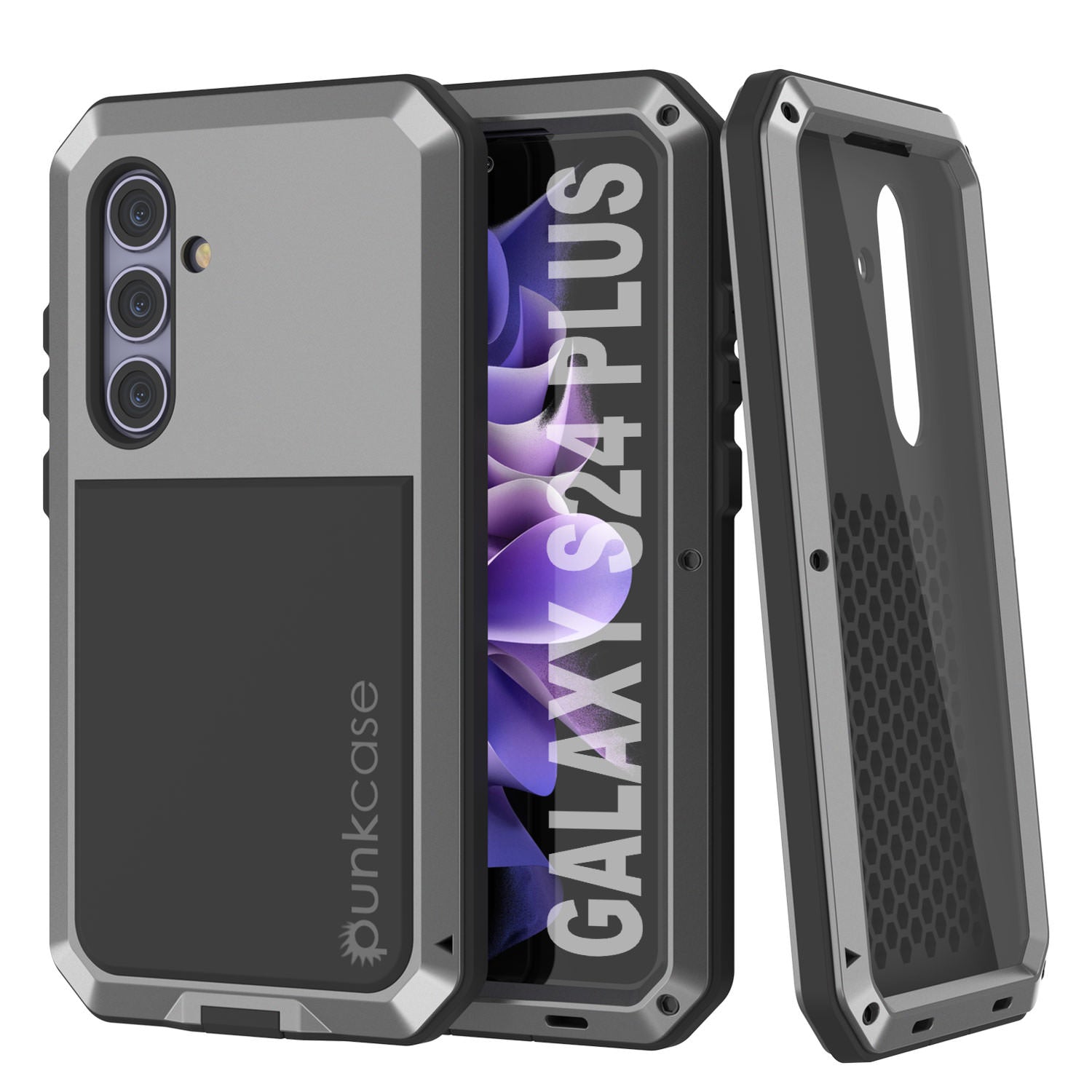 Galaxy S24 Plus Metal Case, Heavy Duty Military Grade Armor Cover [shock proof] Full Body Hard [White]