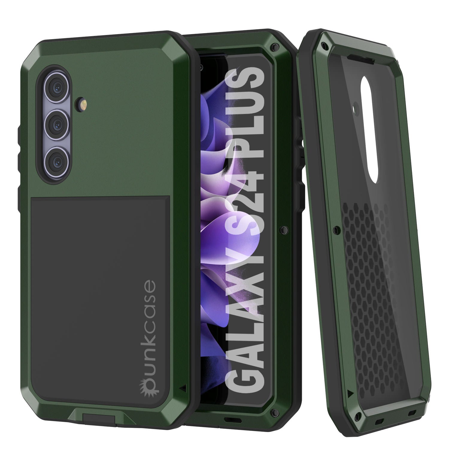 Galaxy S24 Plus Metal Case, Heavy Duty Military Grade Armor Cover [shock proof] Full Body Hard [Black]