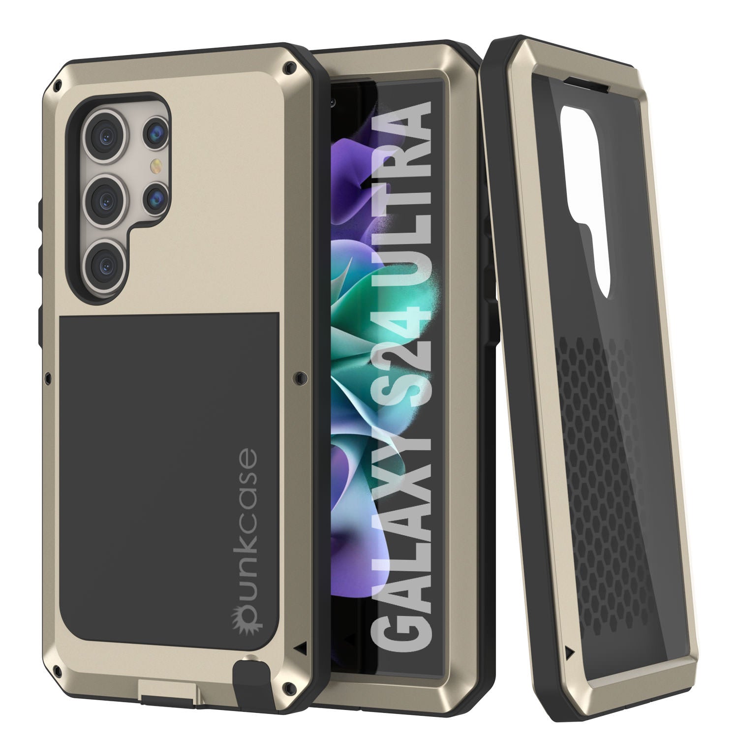Galaxy S24 Ultra Metal Case, Heavy Duty Military Grade Armor Cover [shock proof] Full Body Hard [White]