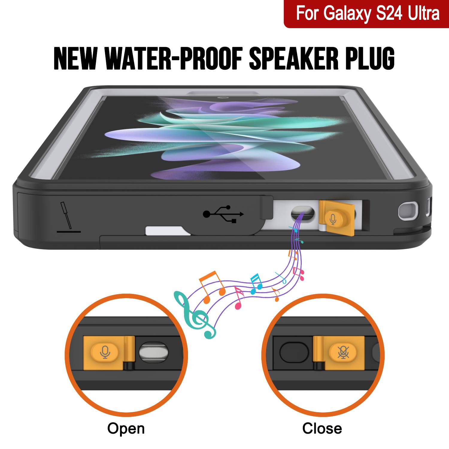 Galaxy S24 Ultra Waterproof Case, Punkcase StudStar White Thin 6.6ft Underwater IP68 Shock/Snow Proof