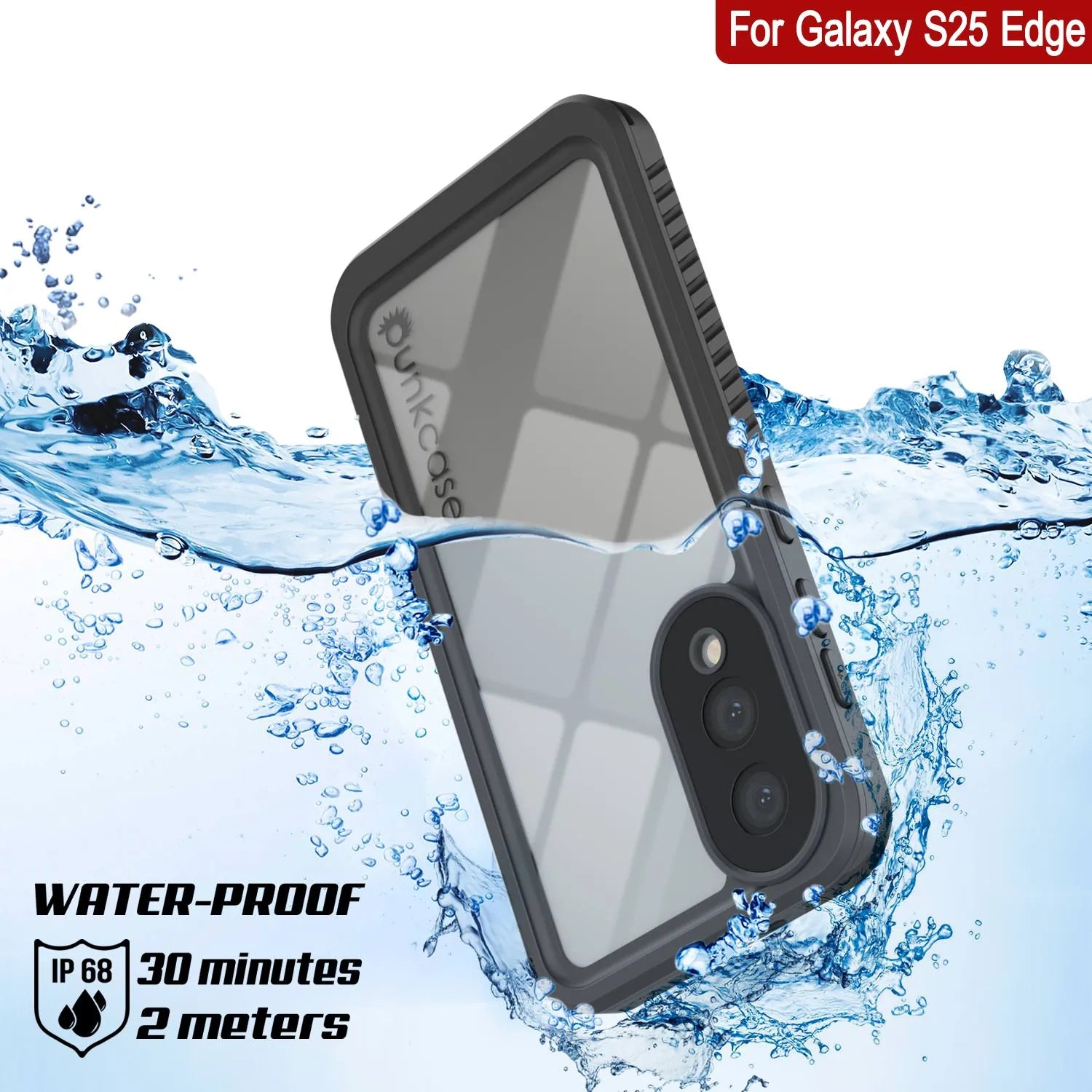 Galaxy S25 Edge Water/ Shockproof [Extreme Series] With Screen Protector Case [Red]