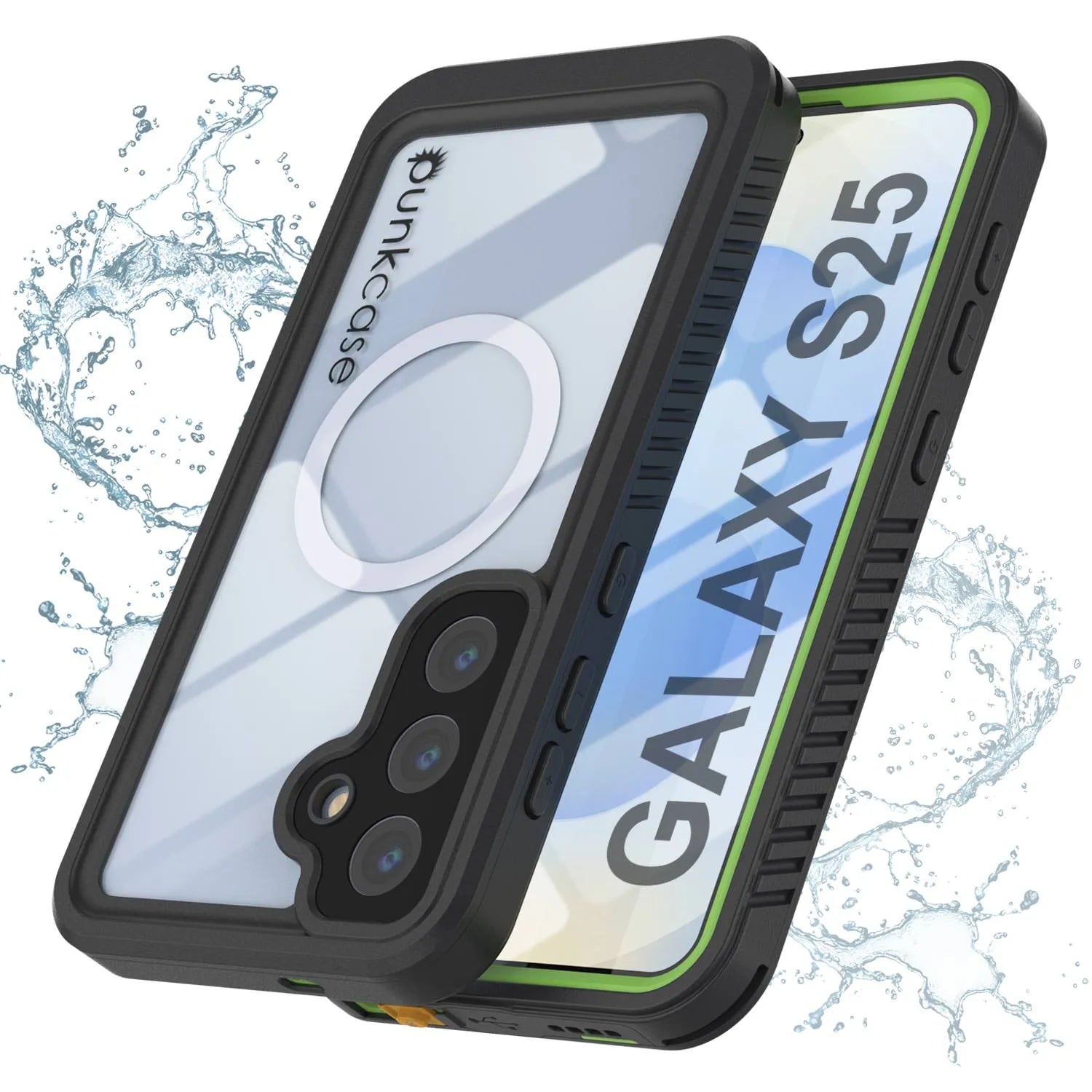 Galaxy S25 Waterproof Case, Punkcase [Extreme Mag Series] Armor Cover W/ Built In Screen Protector [Yellow]