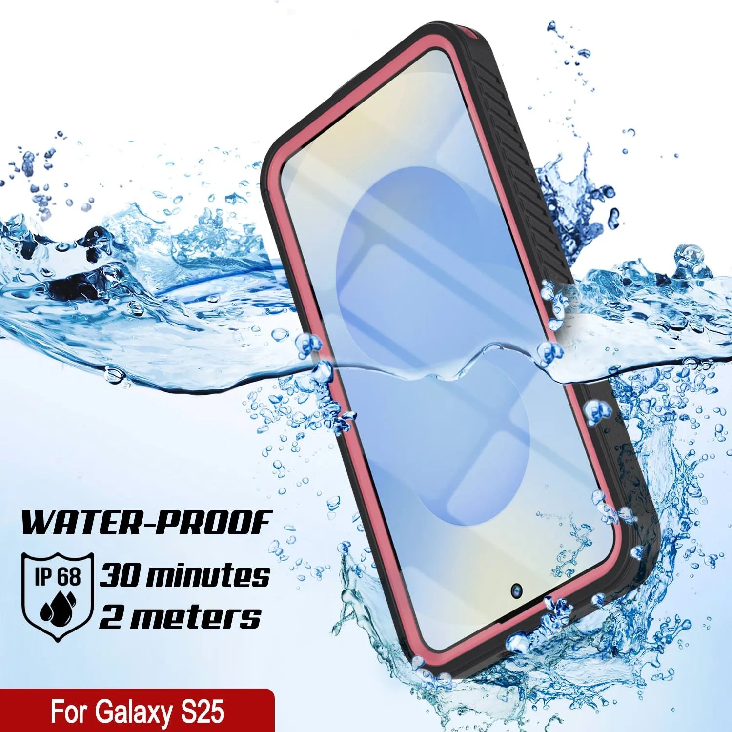 Galaxy S25 Waterproof Case, Punkcase [Extreme Mag Series] Armor Cover W/ Built In Screen Protector [Pink]