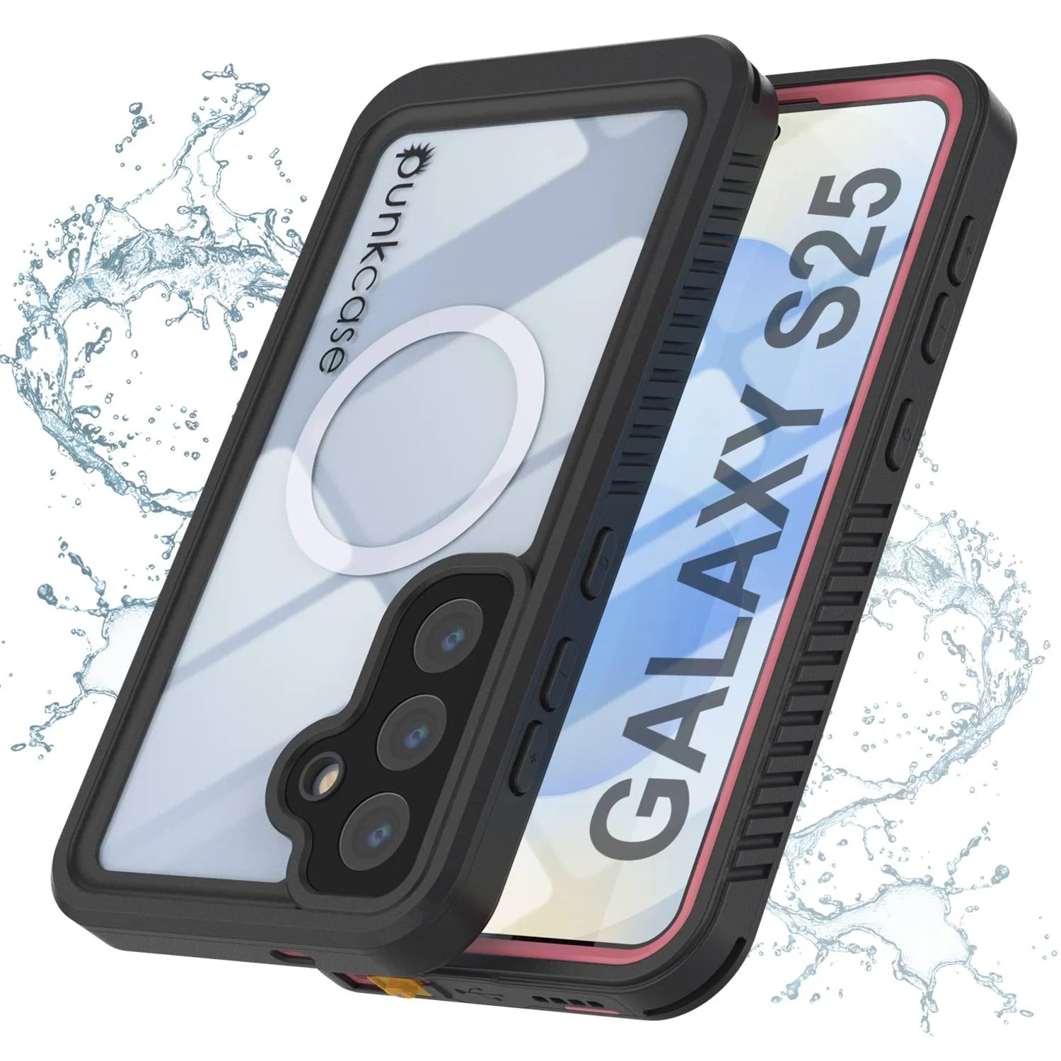Galaxy S25 Waterproof Case, Punkcase [Extreme Mag Series] Armor Cover W/ Built In Screen Protector [Red]