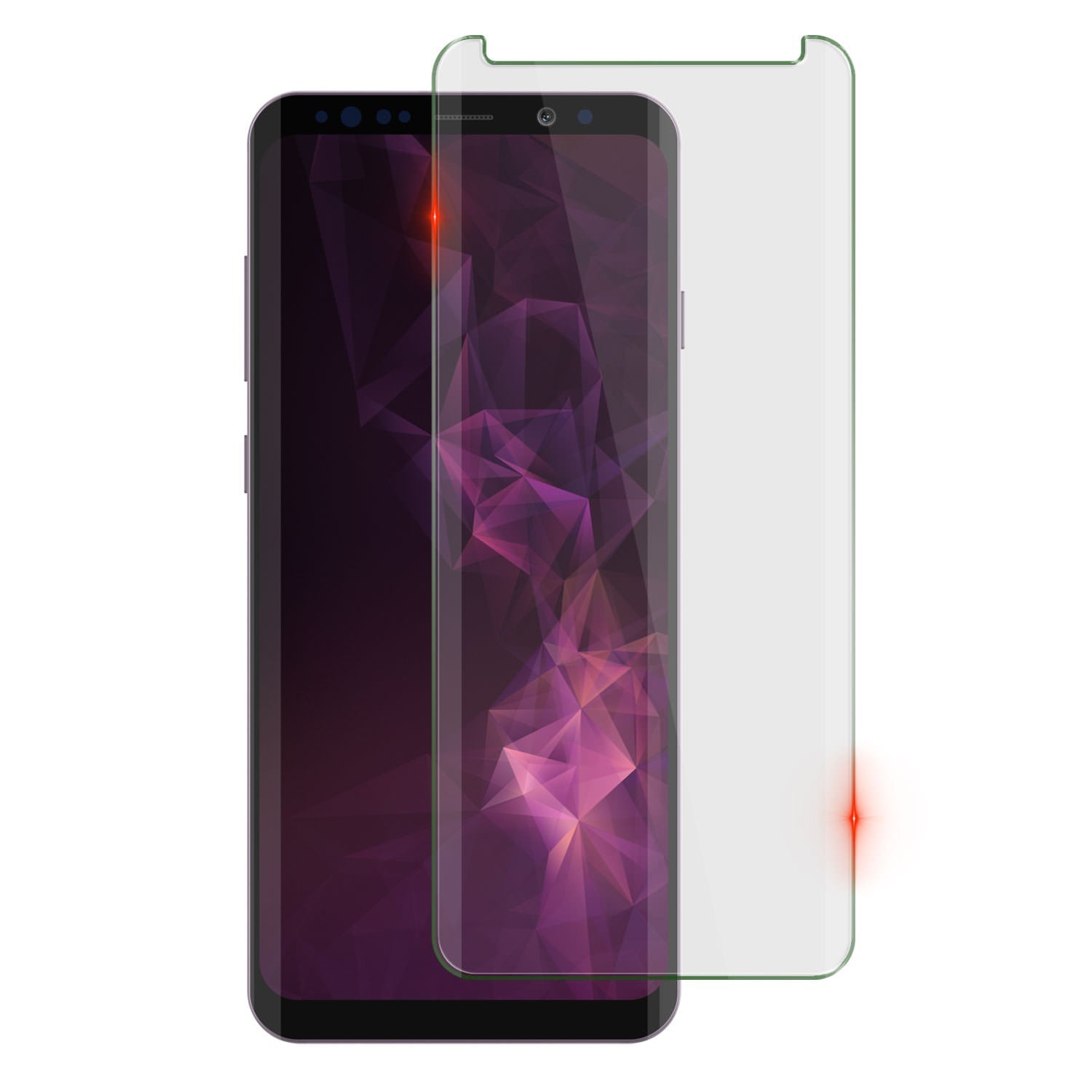 Galaxy S9+ Plus  White Punkcase Glass SHIELD Tempered Glass Screen Protector 0.33mm Thick 9H Glass