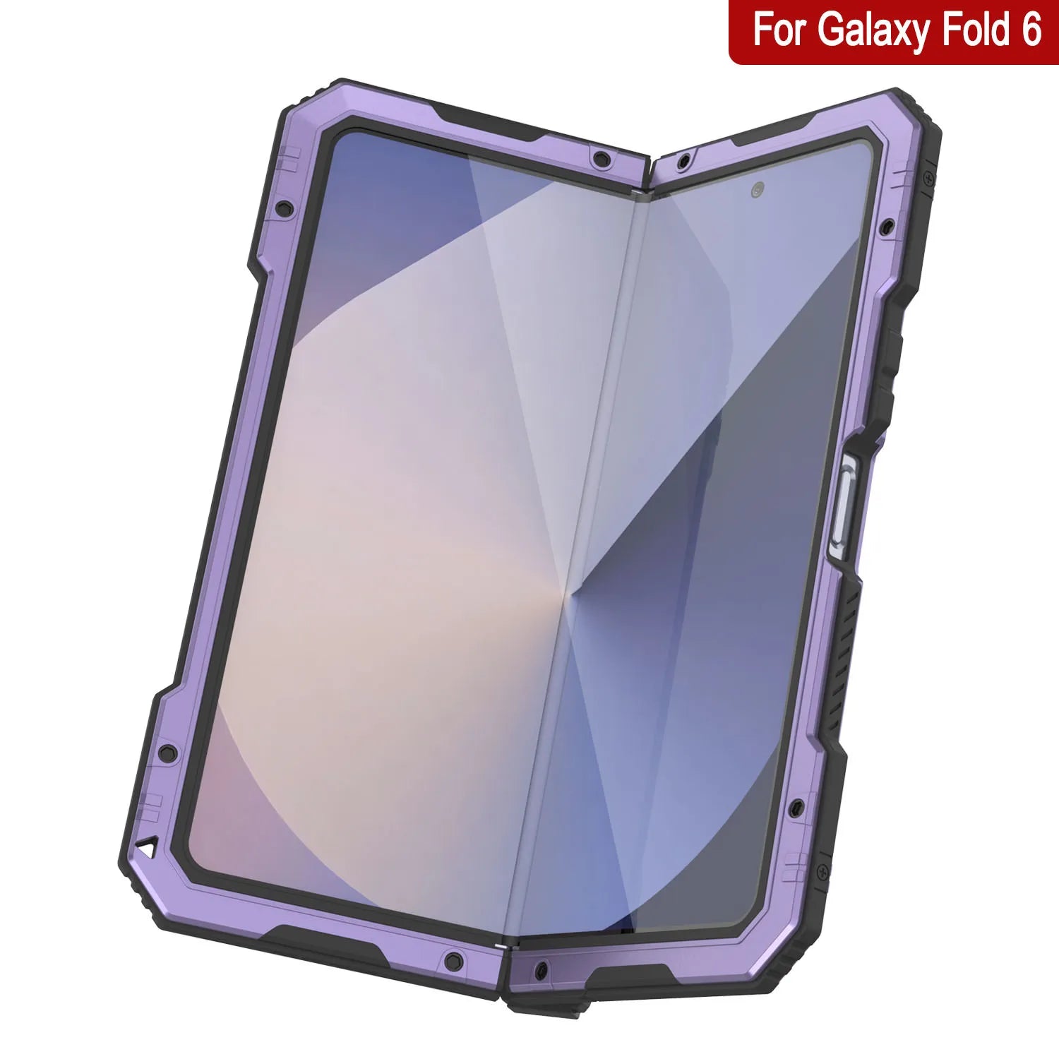 Galaxy Z Fold6 Metal Case, Heavy Duty Military Grade Armor Cover Full Body Hard [Purple]