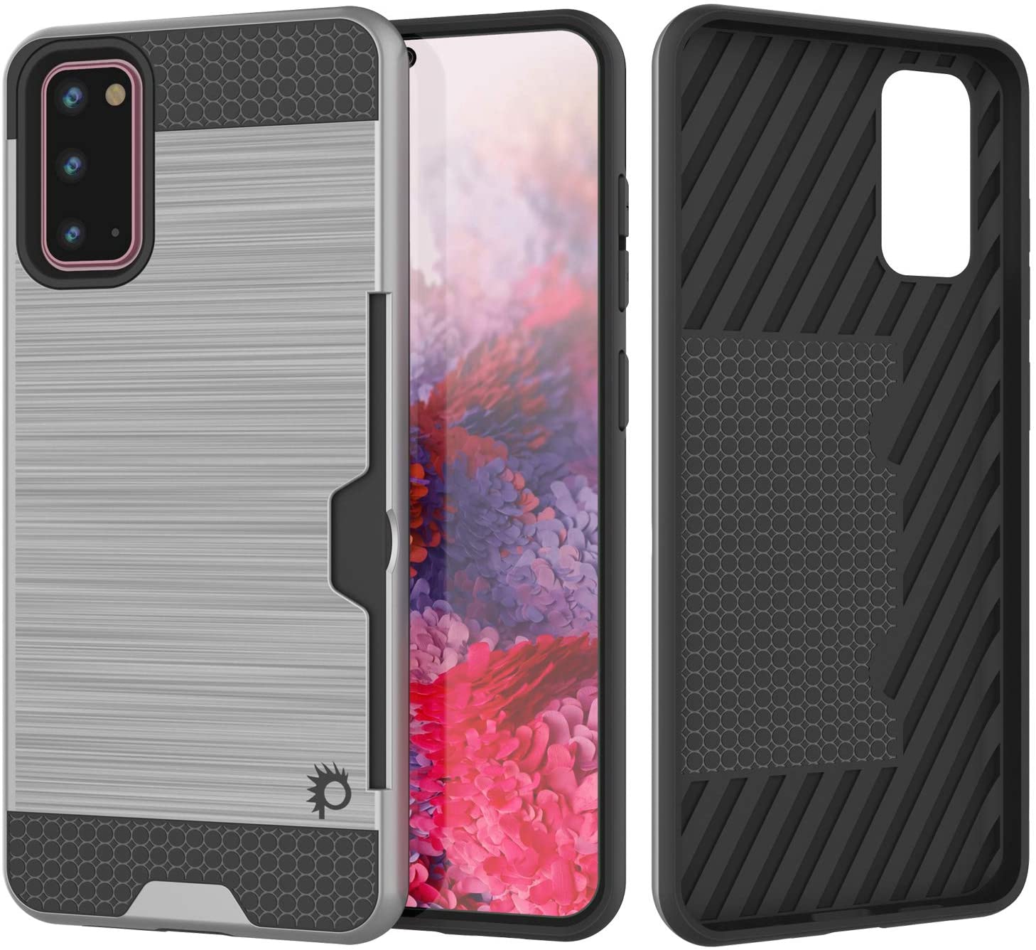 Galaxy S20 Case, PUNKcase [SLOT Series] [Slim Fit] Dual-Layer Armor Cover w/Integrated Anti-Shock System, Credit Card Slot [White]
