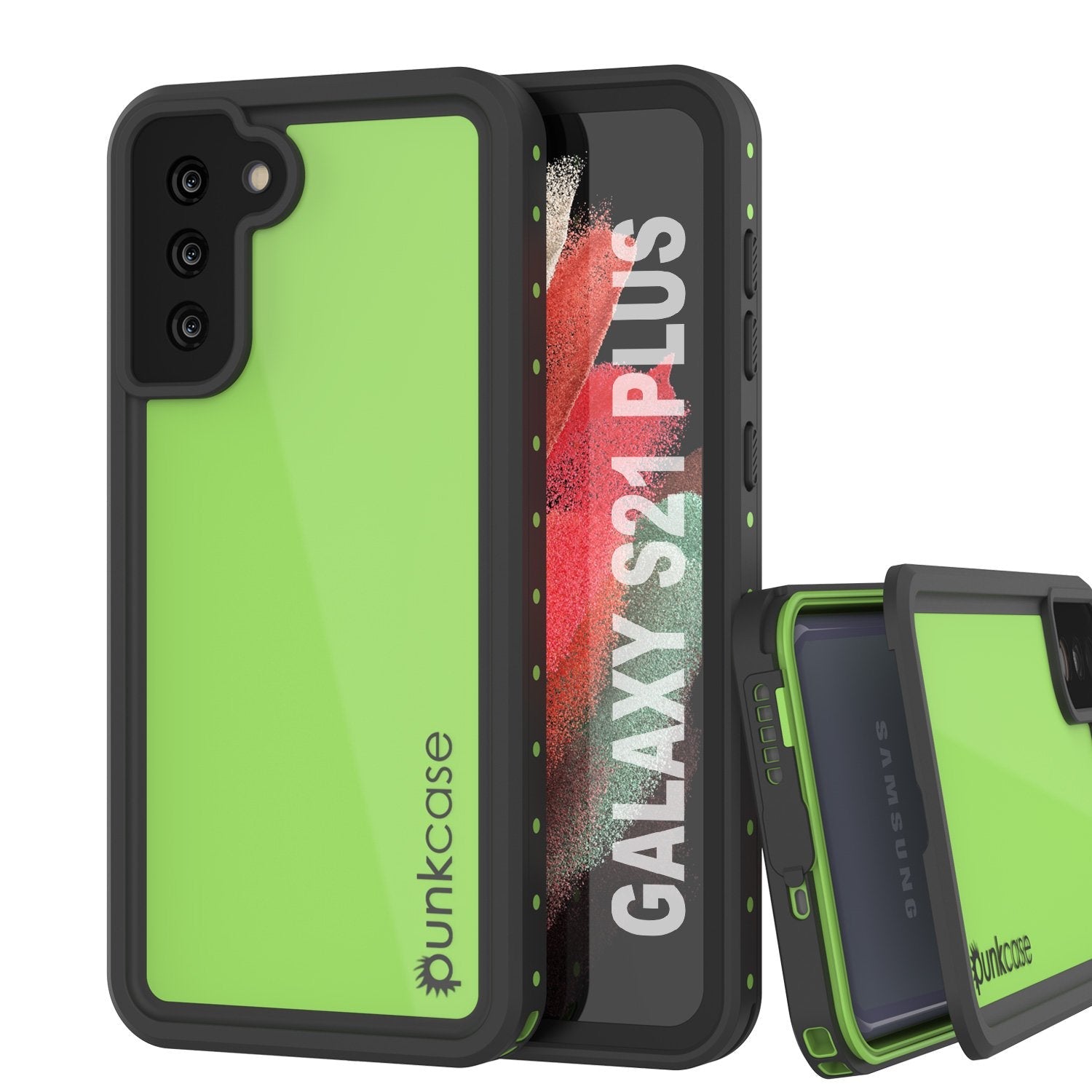Galaxy S21+ Plus Waterproof Case PunkCase StudStar Red Thin 6.6ft Underwater IP68 Shock/Snow Proof