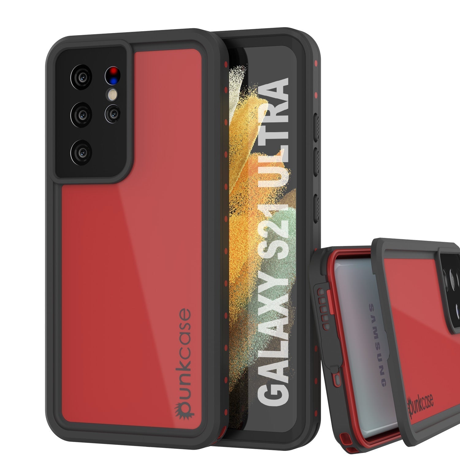 Galaxy S22 Ultra Waterproof Case PunkCase StudStar Black Thin 6.6ft Underwater IP68 Shock/Snow Proof