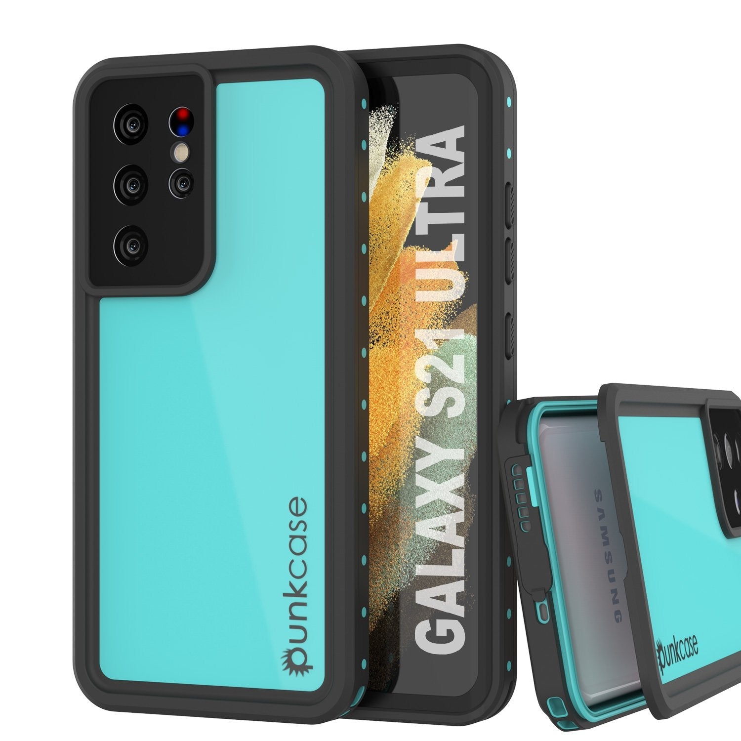 Galaxy S21 Ultra Waterproof Case PunkCase StudStar Light Blue Thin 6.6ft Underwater IP68 ShockProof