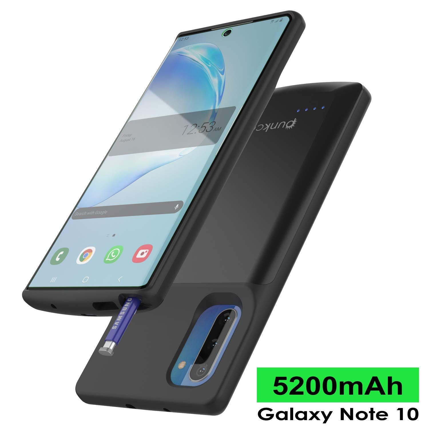 Galaxy Note 10 5200mAH Battery Charger W/ USB Port Slim Case [Black]