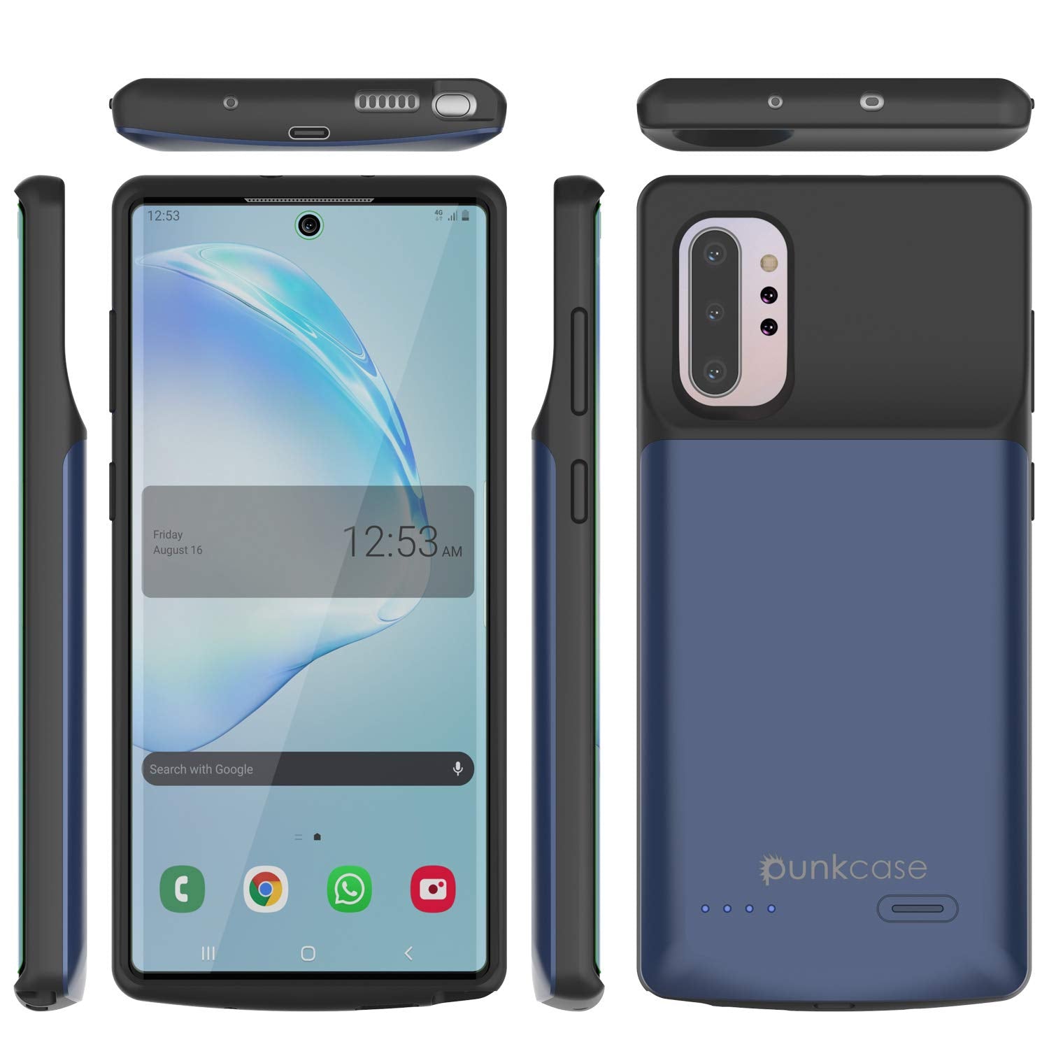 Galaxy Note 10+ Plus 6000mAH Battery Charger W/ USB Port Slim Case [Blue]