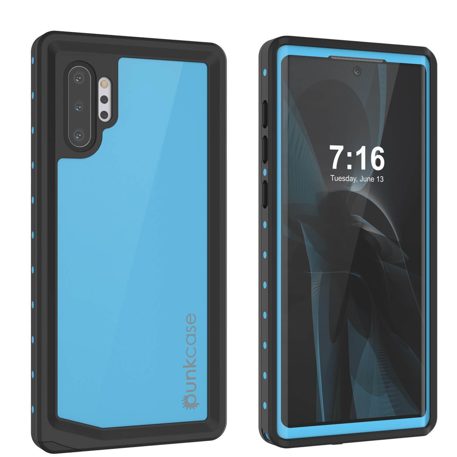 Galaxy Note 10+ Plus Waterproof Case, Punkcase Studstar Series Teal Thin Armor Cover