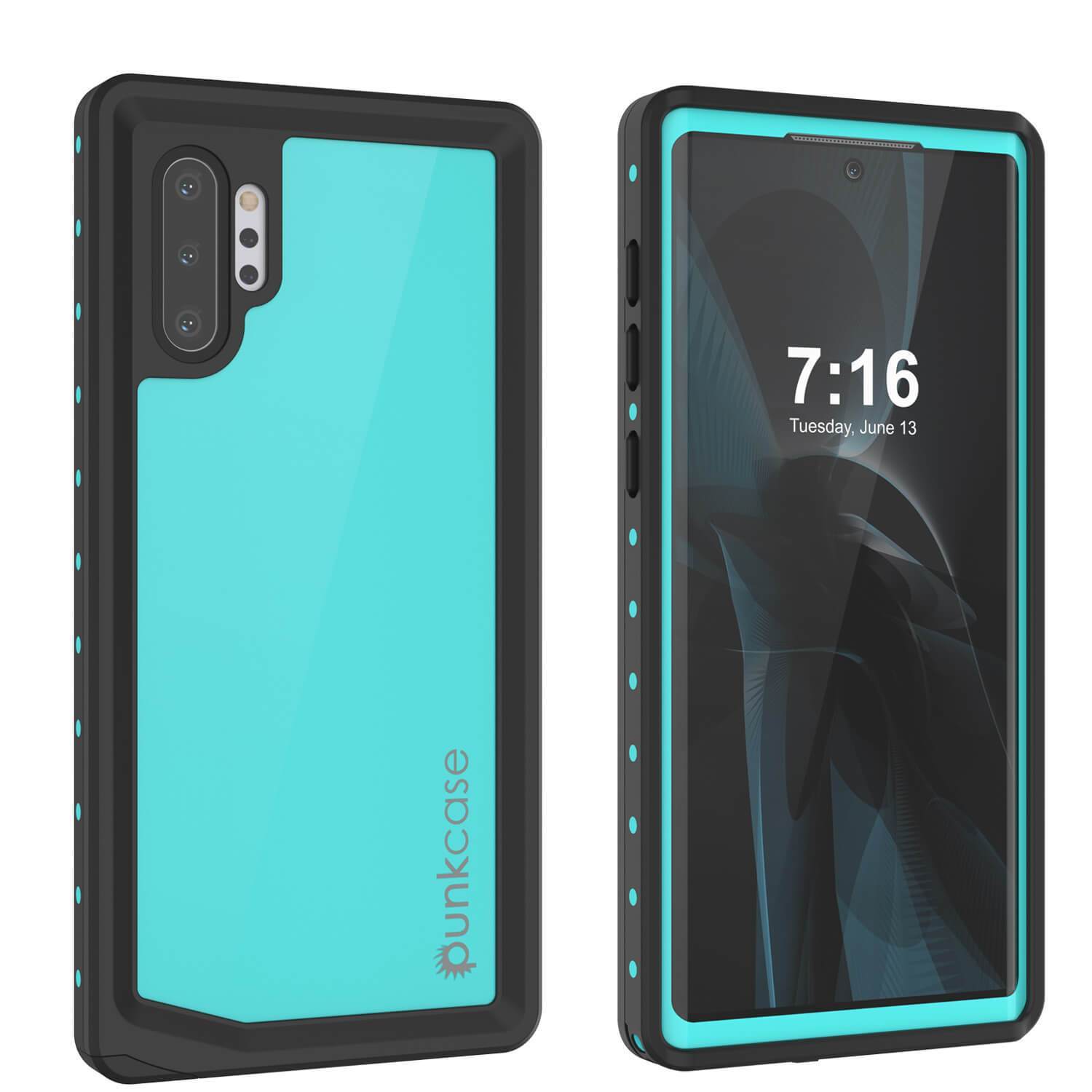 Galaxy Note 10+ Plus Waterproof Case, Punkcase Studstar Light Blue Thin Armor Cover