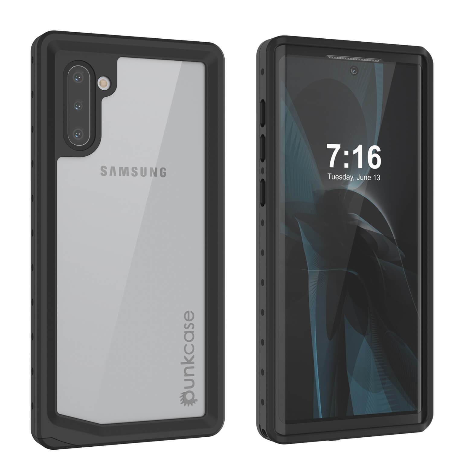 Galaxy Note 10 Waterproof Case, Punkcase Studstar Black Thin Armor Cover