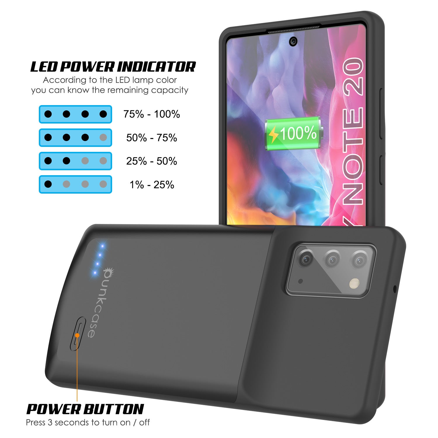 Galaxy Note 20 6000mAH Battery Charger Slim Case [Black]