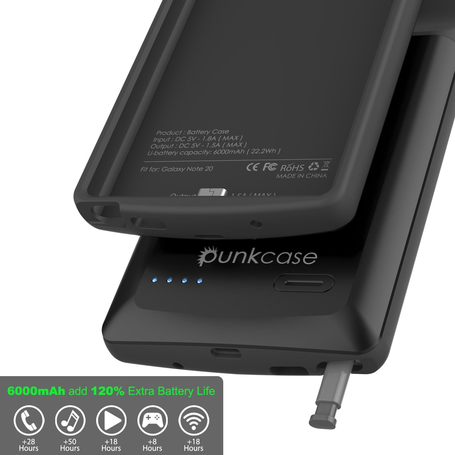 Galaxy Note 20 6000mAH Battery Charger Slim Case [Black]