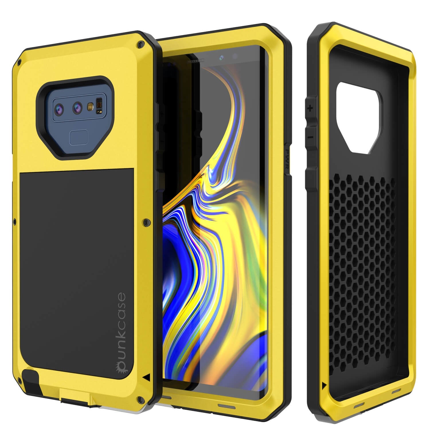 Galaxy Note 9 Case, PUNKcase Metallic Black Shockproof  Slim Metal Armor Case [Black]