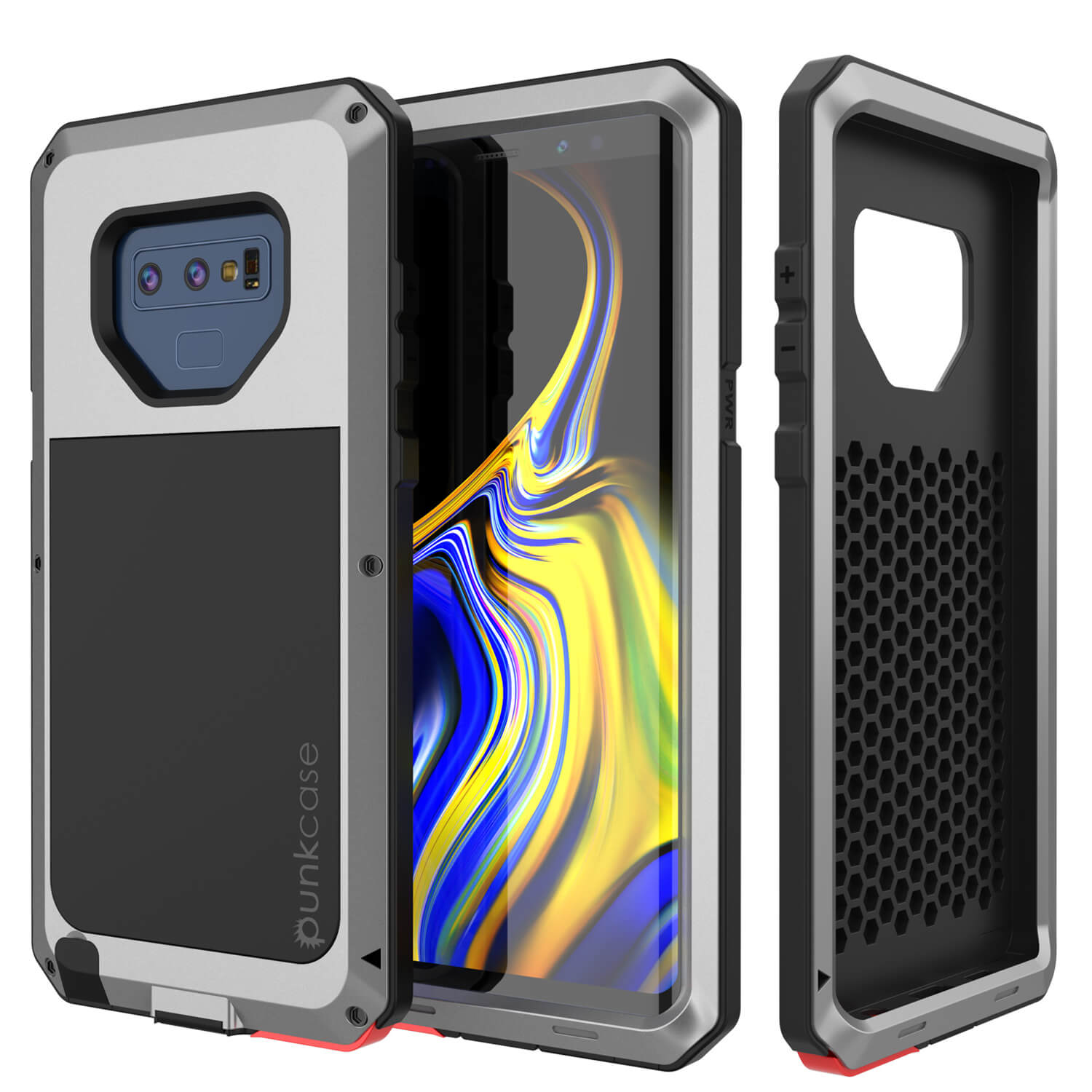 Galaxy Note 9 Case, PUNKcase Metallic Black Shockproof  Slim Metal Armor Case [Black]