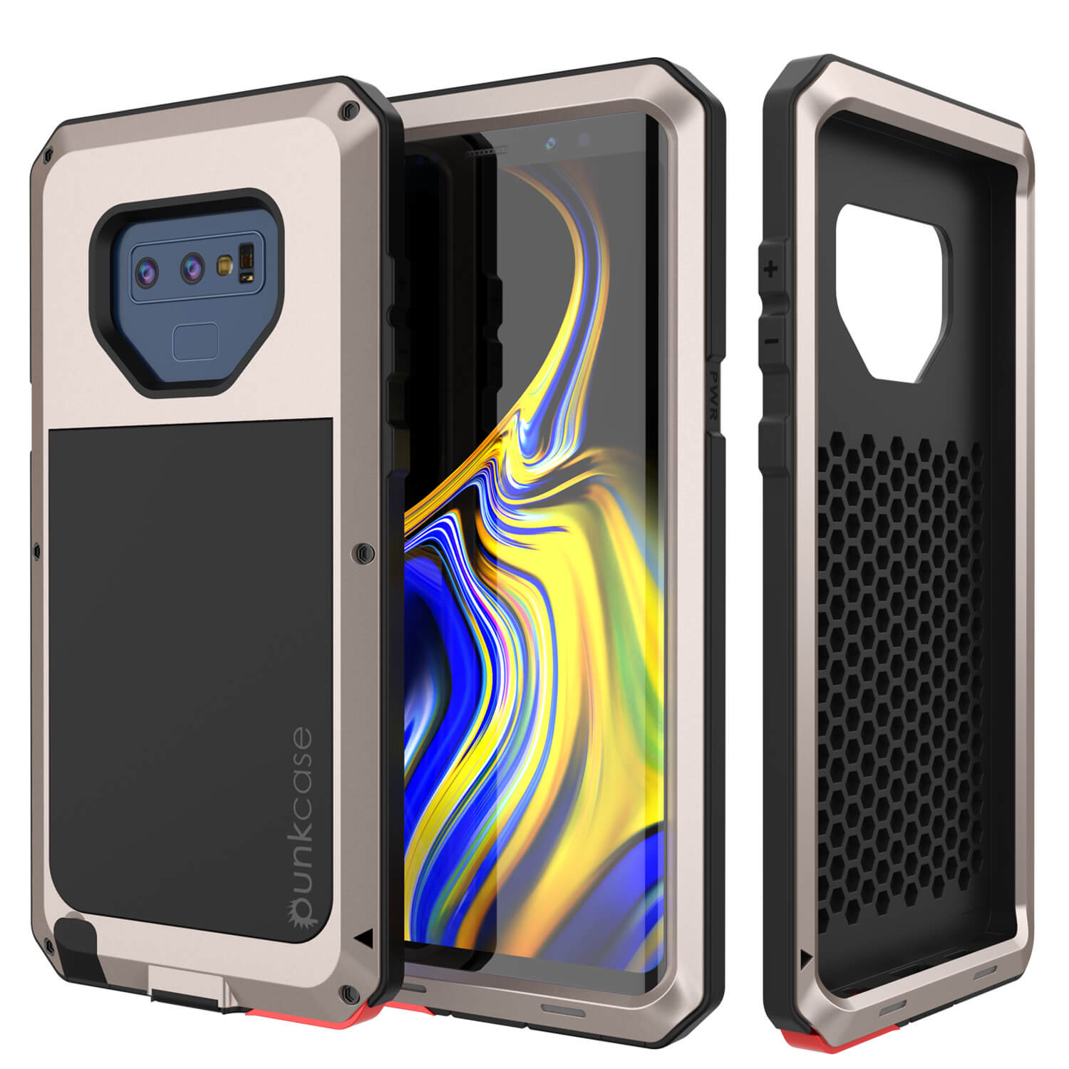 Galaxy Note 9 Case, PUNKcase Metallic Black Shockproof  Slim Metal Armor Case [Black]