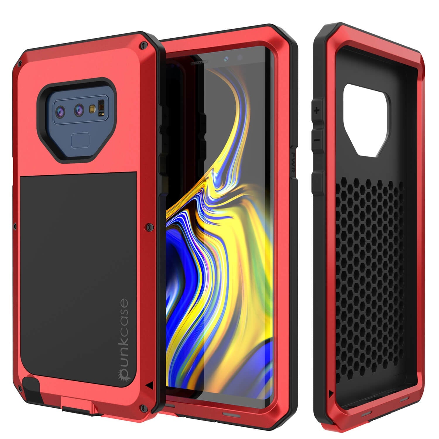 Galaxy Note 9 Case, PUNKcase Metallic Black Shockproof  Slim Metal Armor Case [Black]